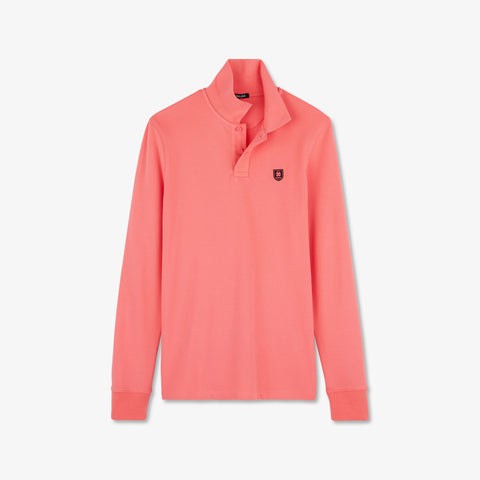 Pink long-sleeved polo shirt - Image 2