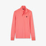 Pink long-sleeved polo shirt