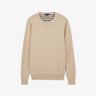 Pull bleu beige en laine mélangée