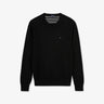 Pull noir en laine mélangée
