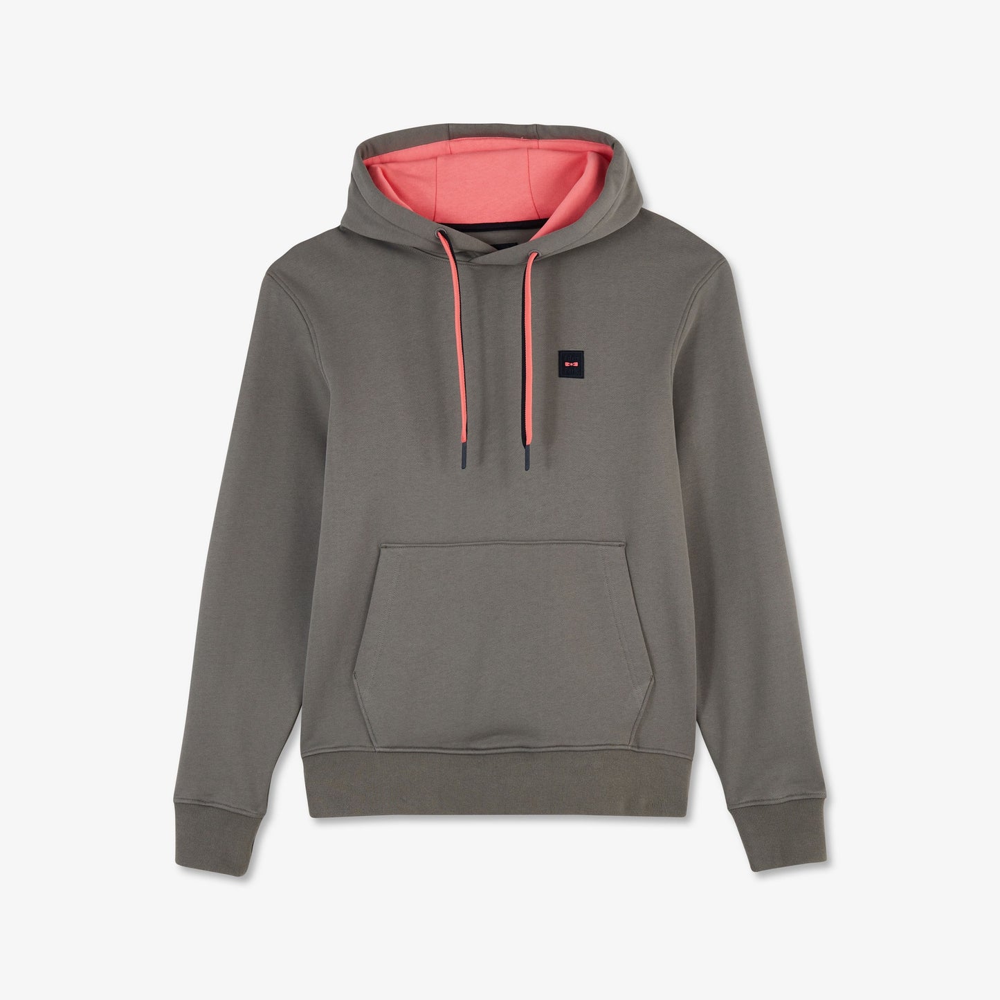 Sweat gris à capuche détails contrastants