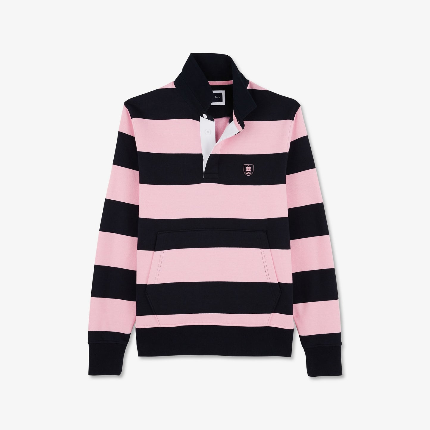Pink circle polo-neck jumper