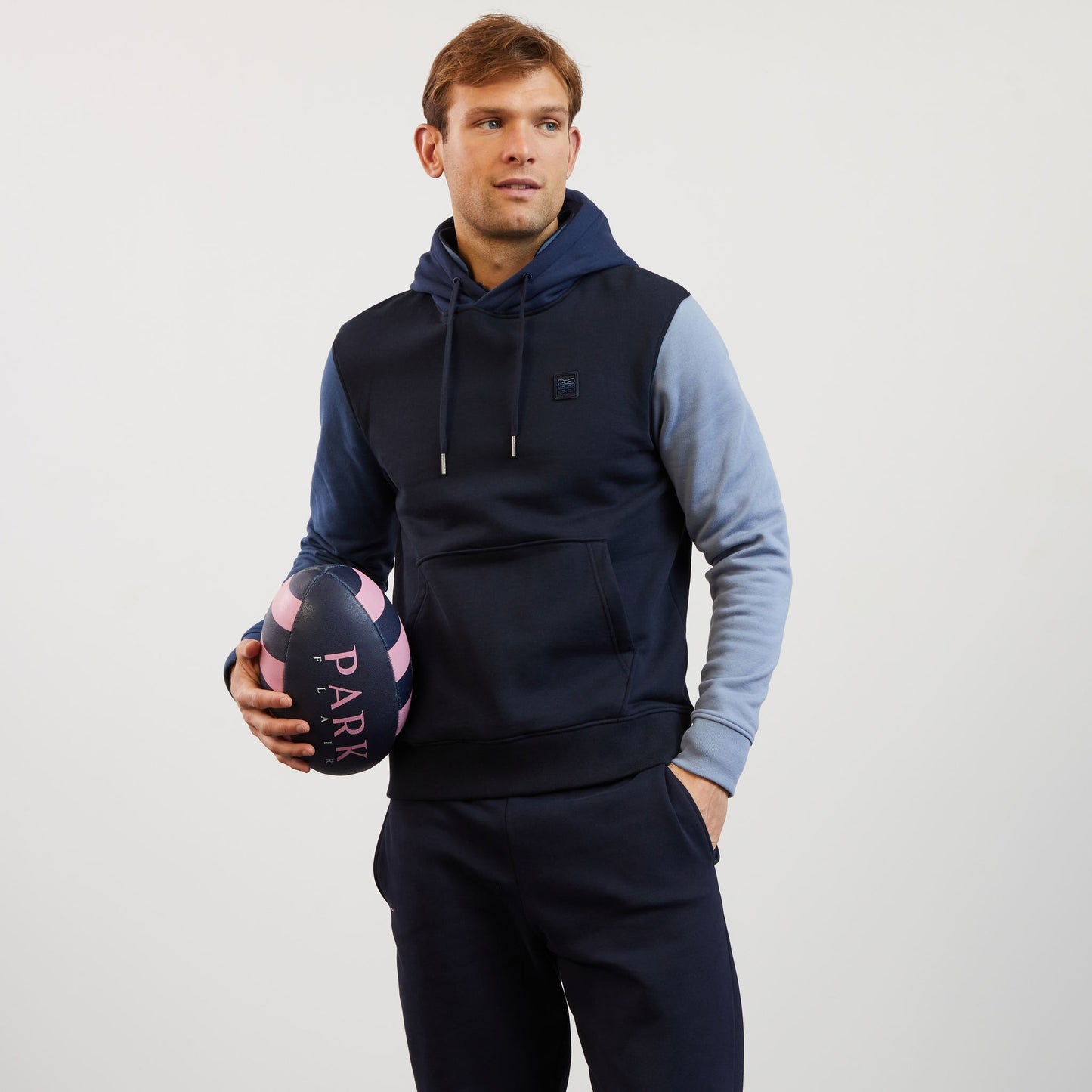 Sweat bleu colorblock