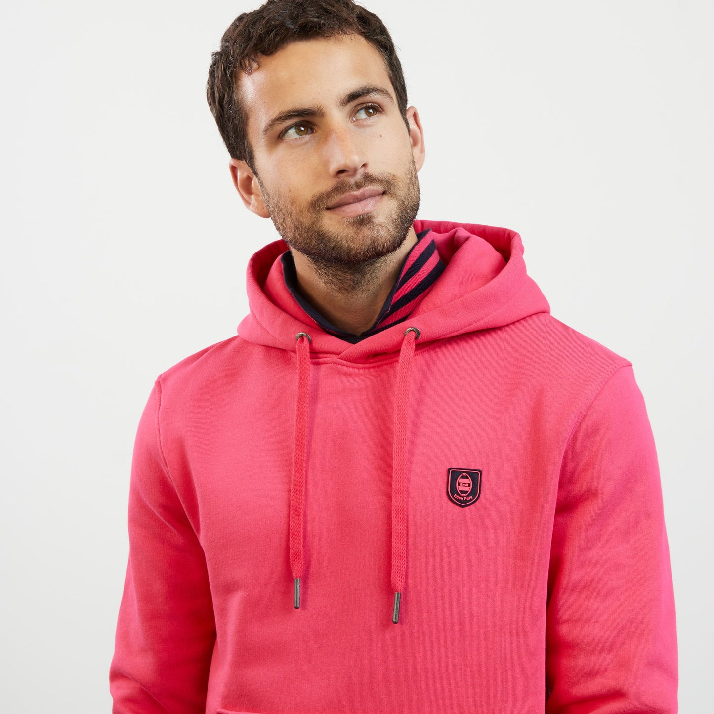 Sweat rose uni à capuche