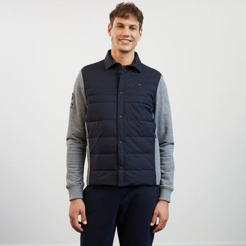 Sweat bleu foncé zippé colorblock bimatière XV de France - Image 3