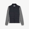 Sweat bleu foncé zippé colorblock bimatière XV de France