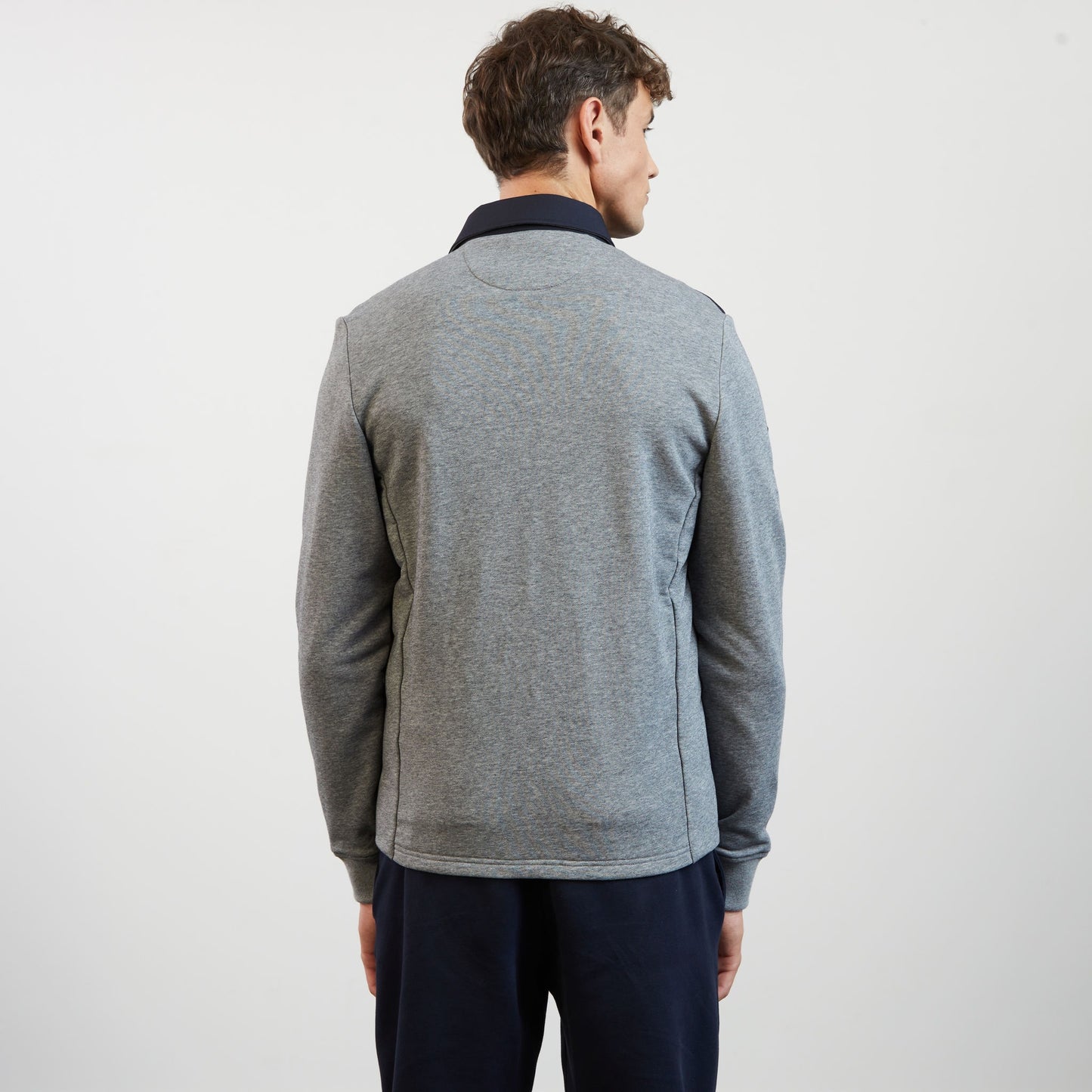Sweat bleu foncé zippé colorblock bimatière XV de France