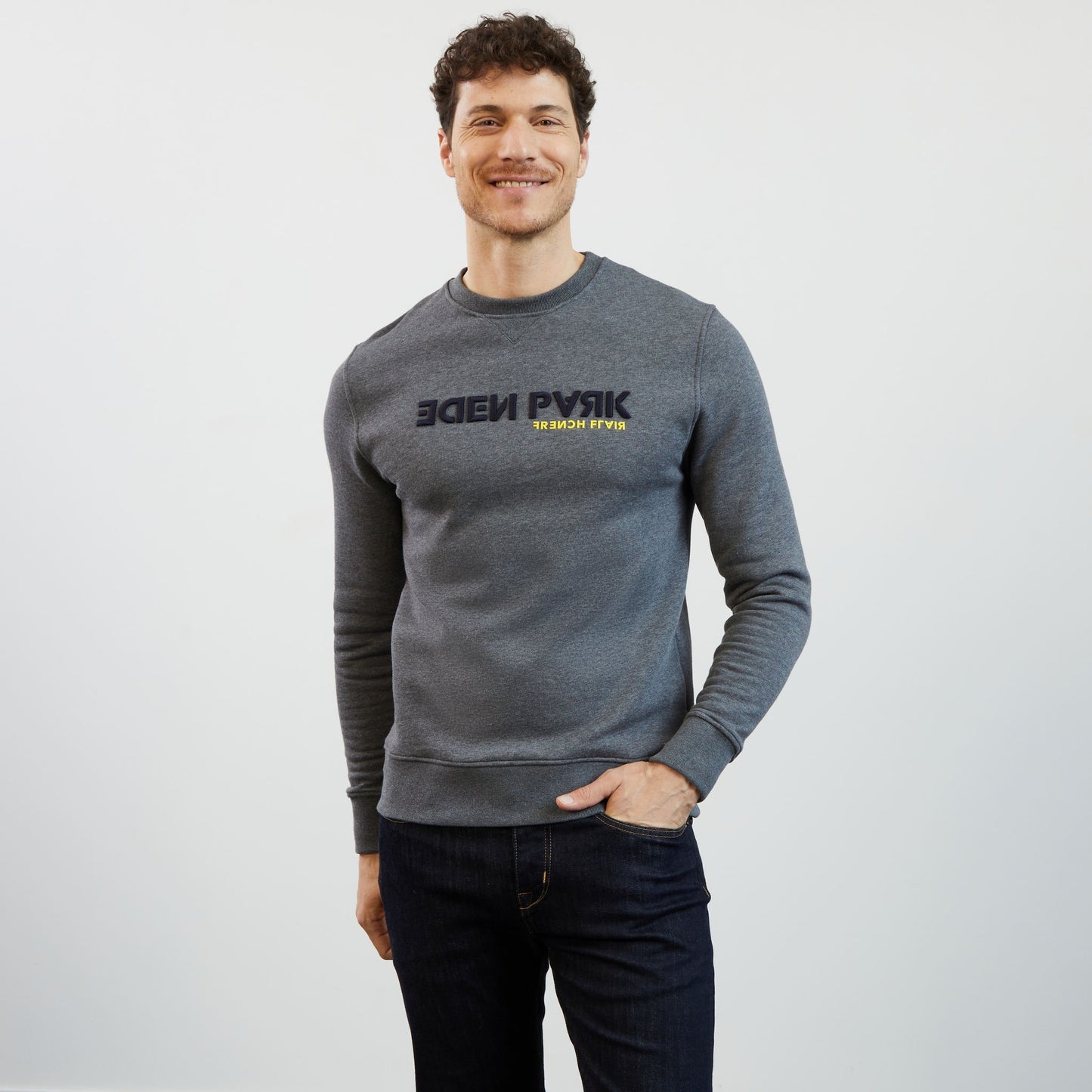 Sweat gris col rond