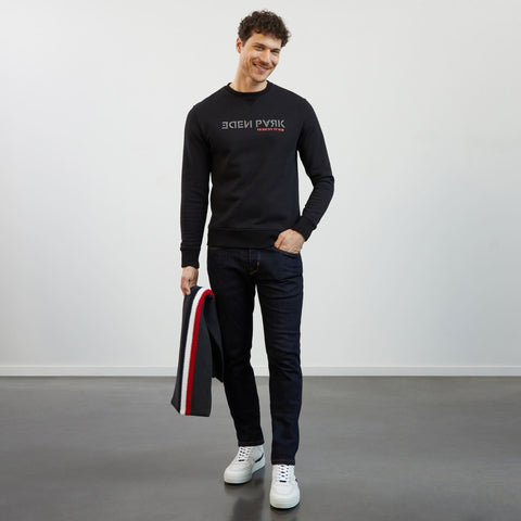 Sweat noir col rond - Image 1