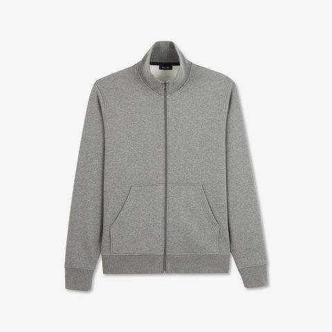 Sweat gris zippé à col montant - Image 2