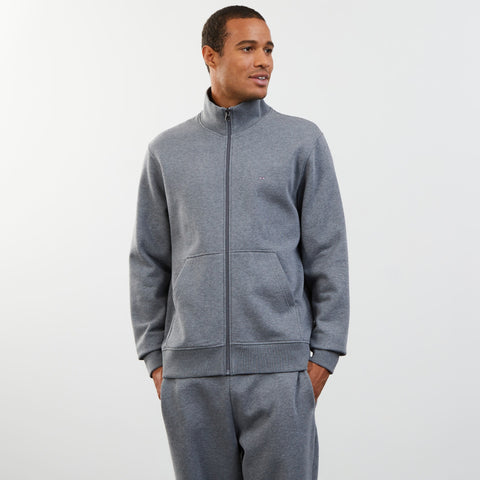 Sweat gris zippé à col montant - Image 3