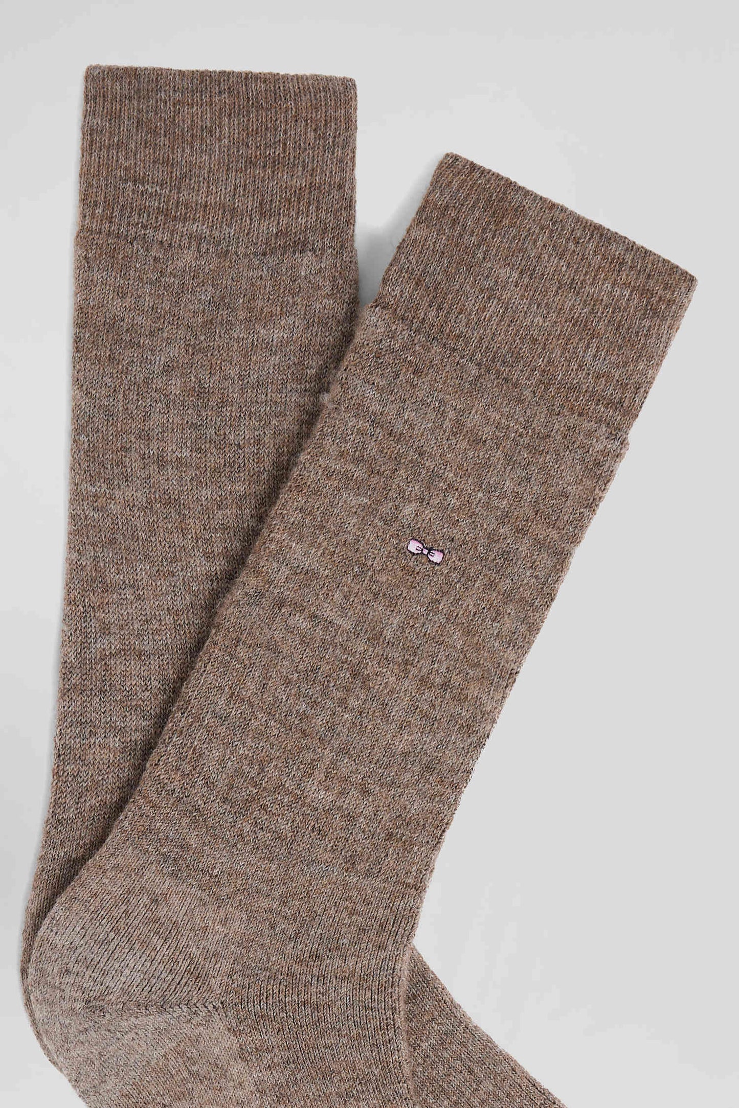 Paire de chaussettes homme en laine alpaga mélangée marron - Image 2