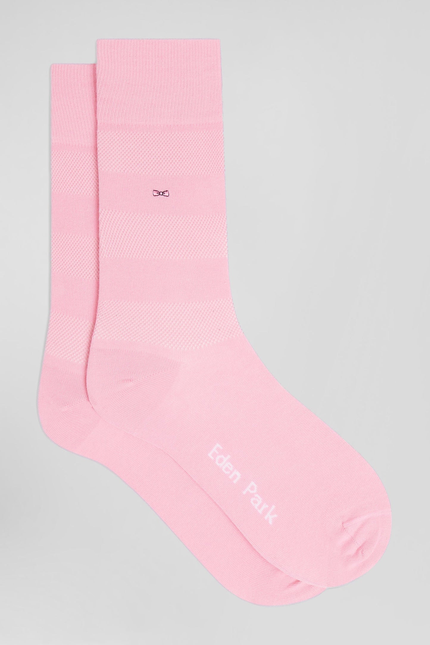 Paire de chaussettes roses à jeux de maille en coton stretch - Image 1