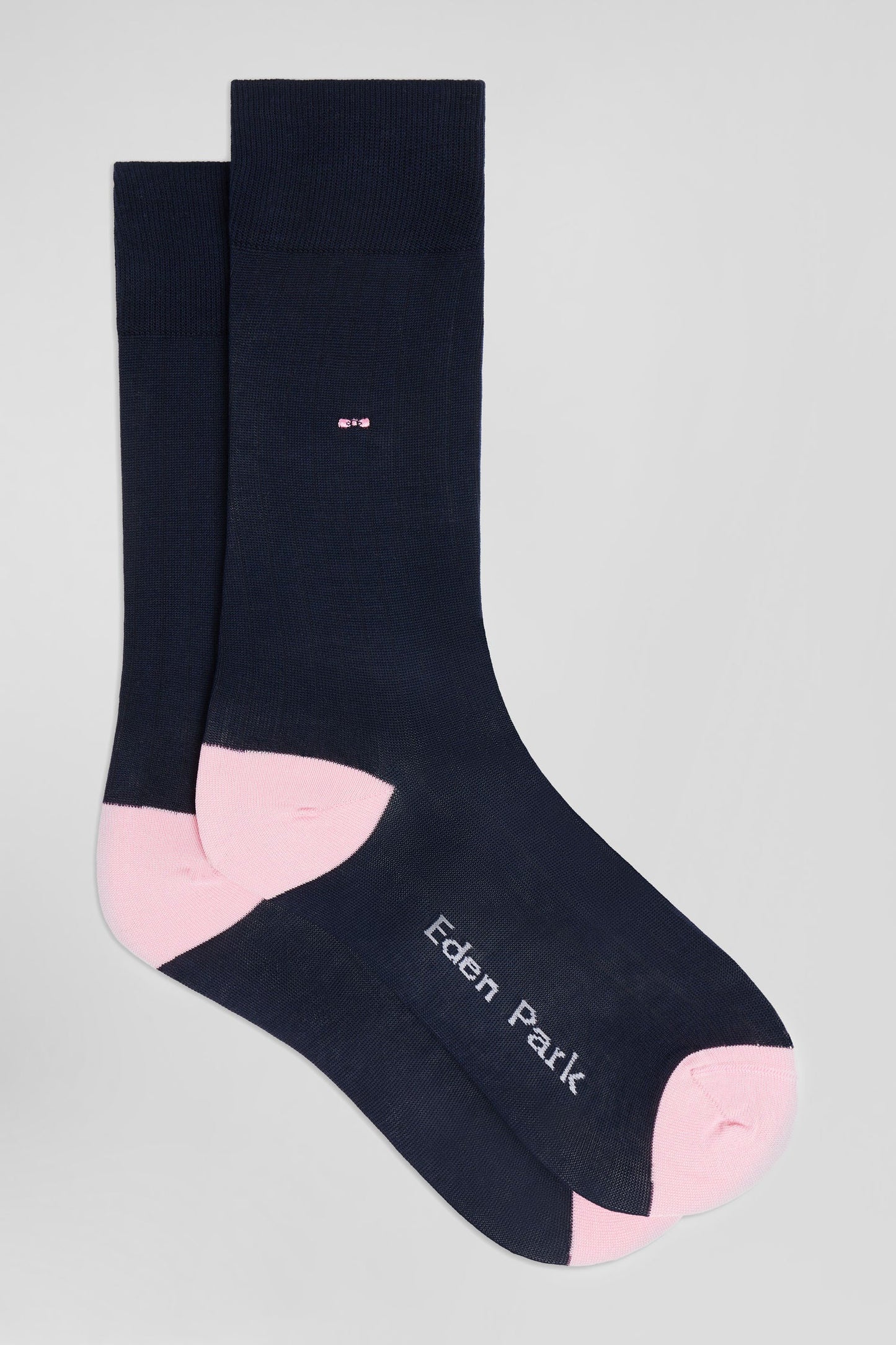 Paire de chaussettes en coton mélangé bleu marine et rose - Image 1