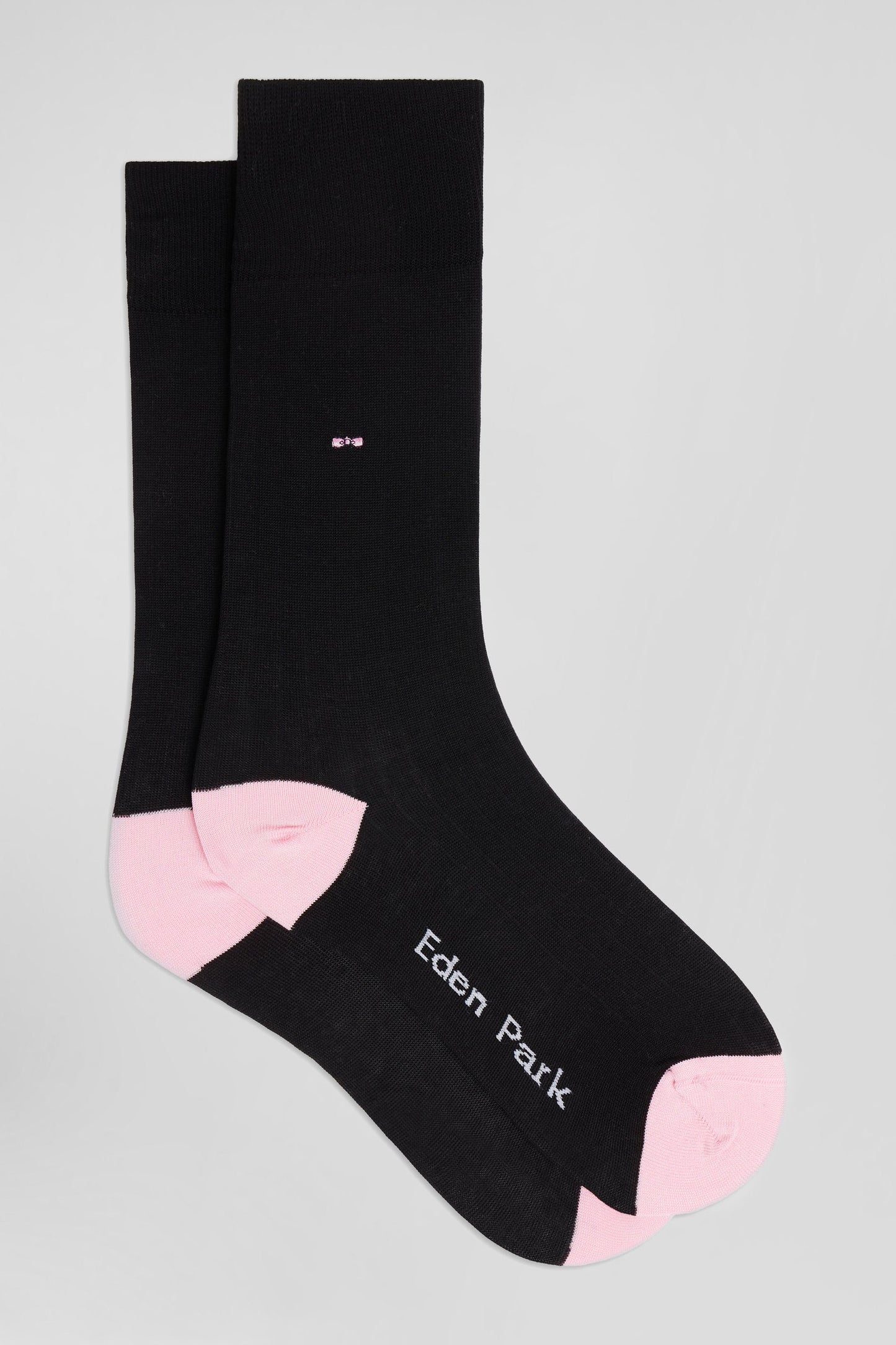 Paire de chaussettes en coton mélangé noire et rose - Image 1