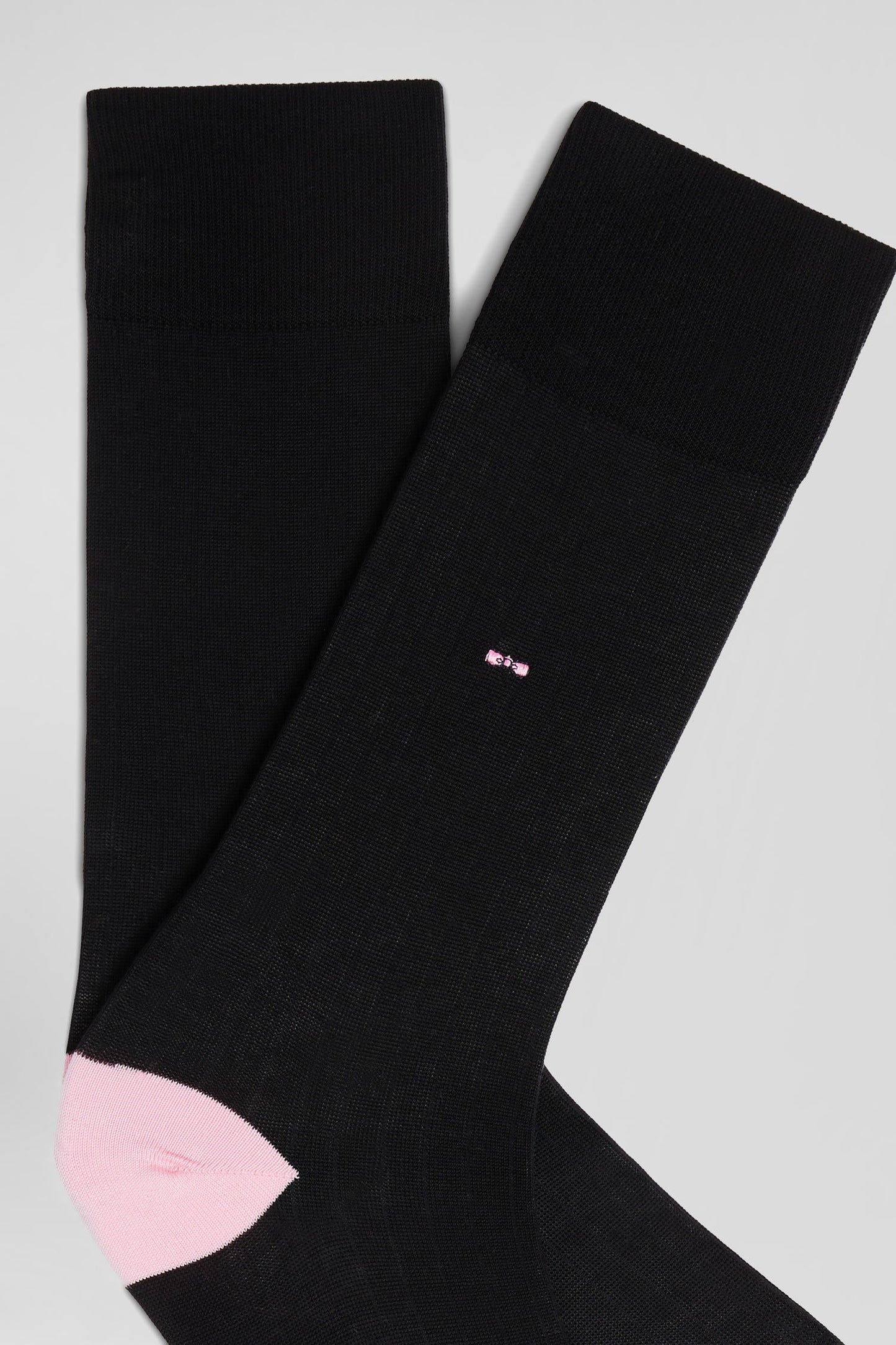 Paire de chaussettes en coton mélangé noire et rose - Image 2