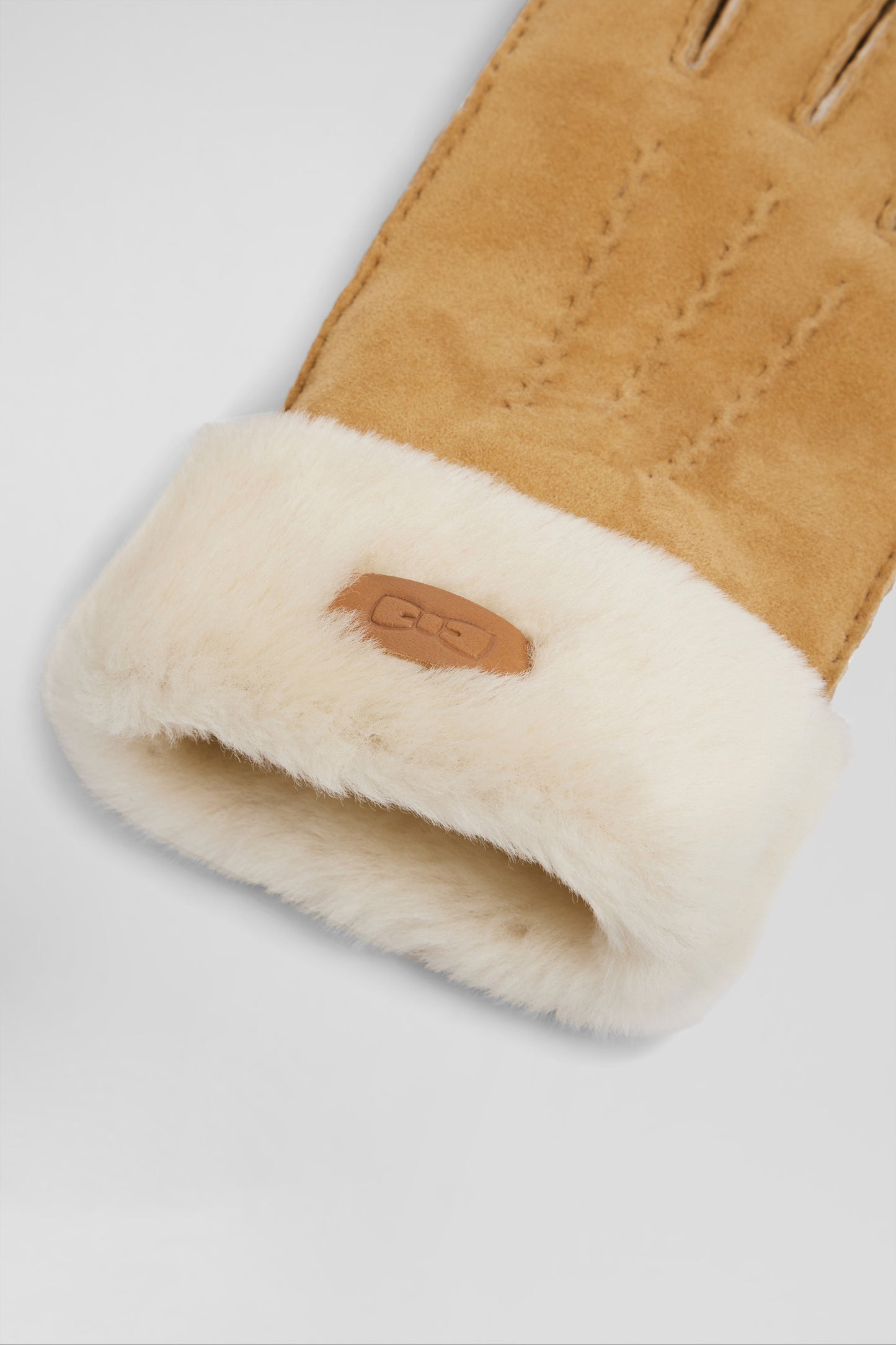 Paire de gant en cuir shearling camel - Image 4