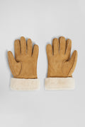 Women's camel shearling leather gloves