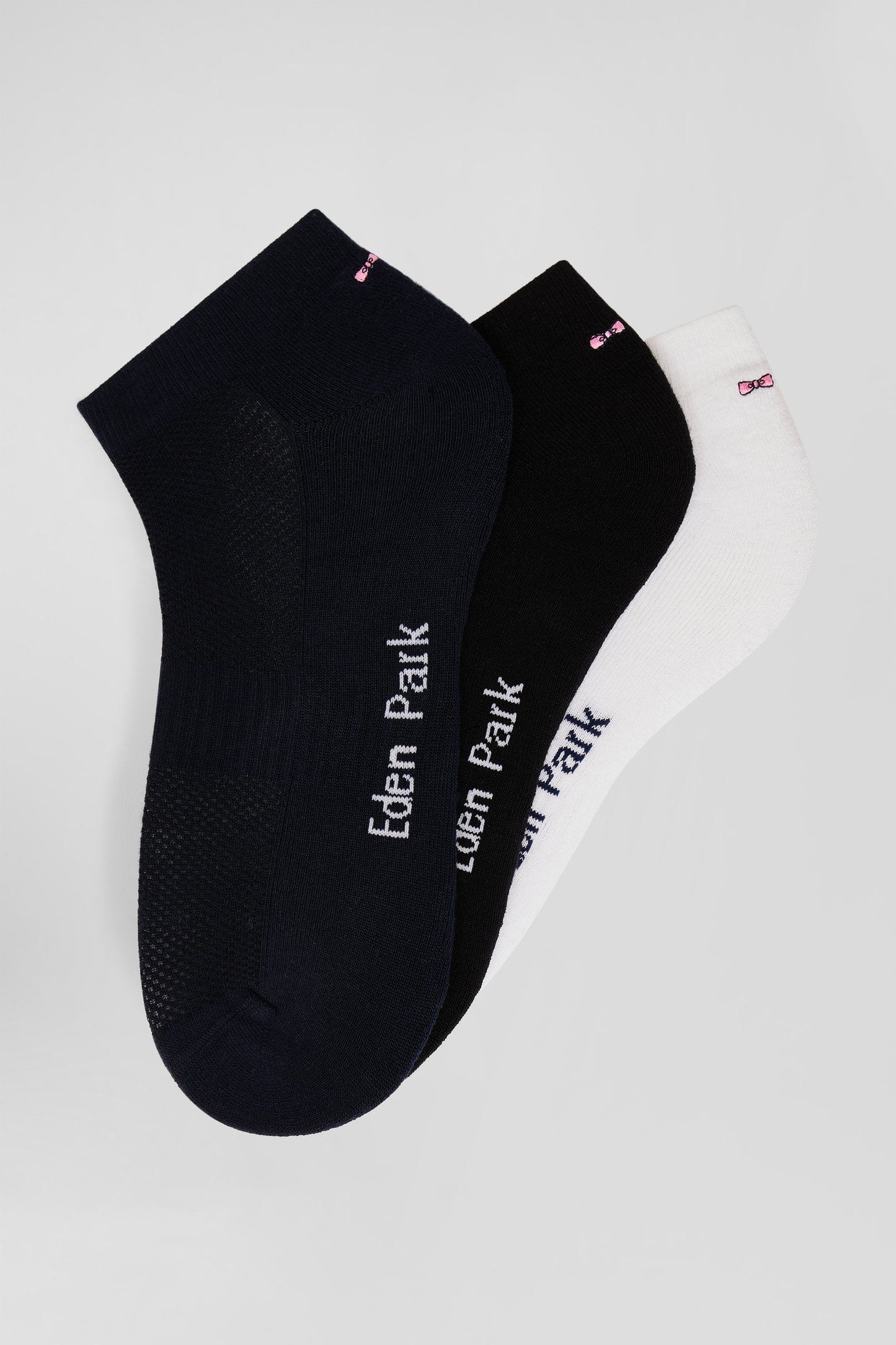 Lot de 3 paires de chaussettes en coton mélangé bleu marine - Image 2