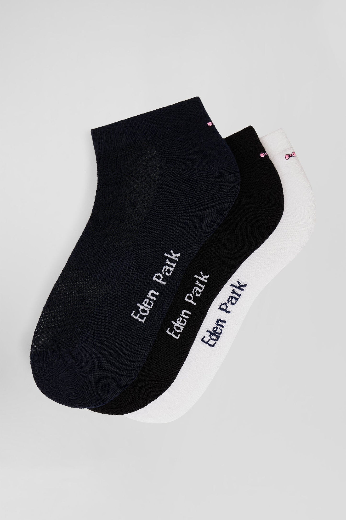 Lot de 3 paires de chaussettes en coton mélangé bleu marine - Image 3