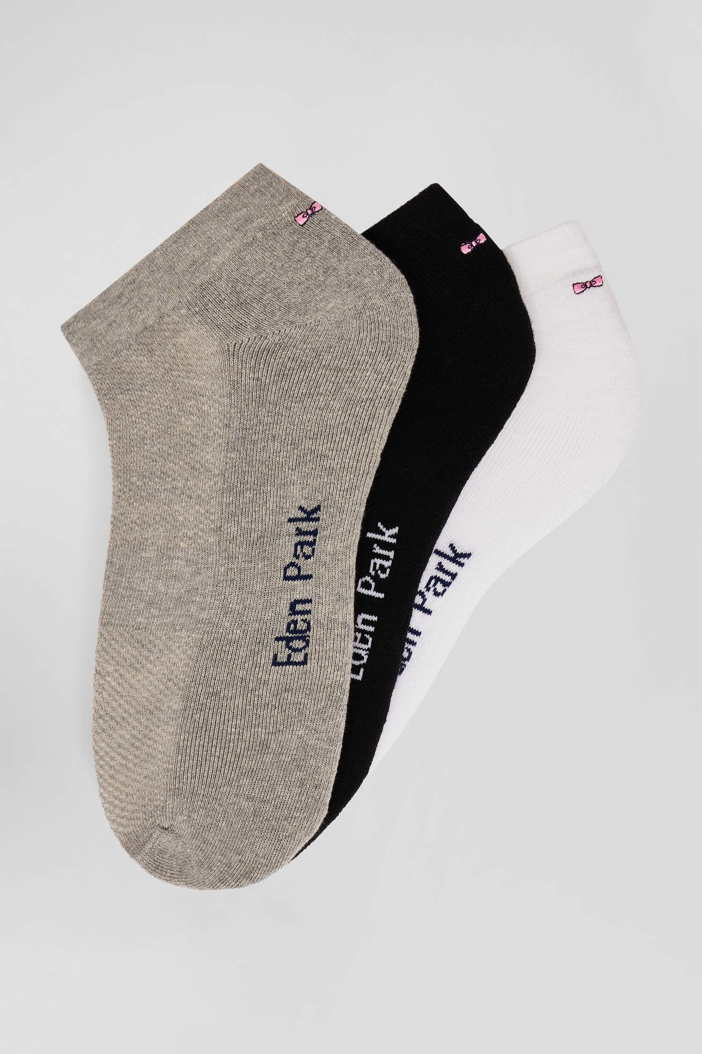 Lot de 3 paires de chaussettes en coton mélangé gris - Image 3