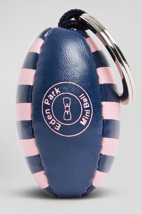 Pink striped rugby ball key ring with French Flair screen-print - Image 2