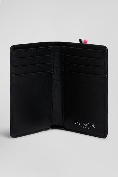 Portefeuille format français bleu marine à ruban rose - Image 2