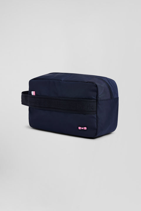 Navy blue jacquard Eden Park toiletry pouch - Image 3