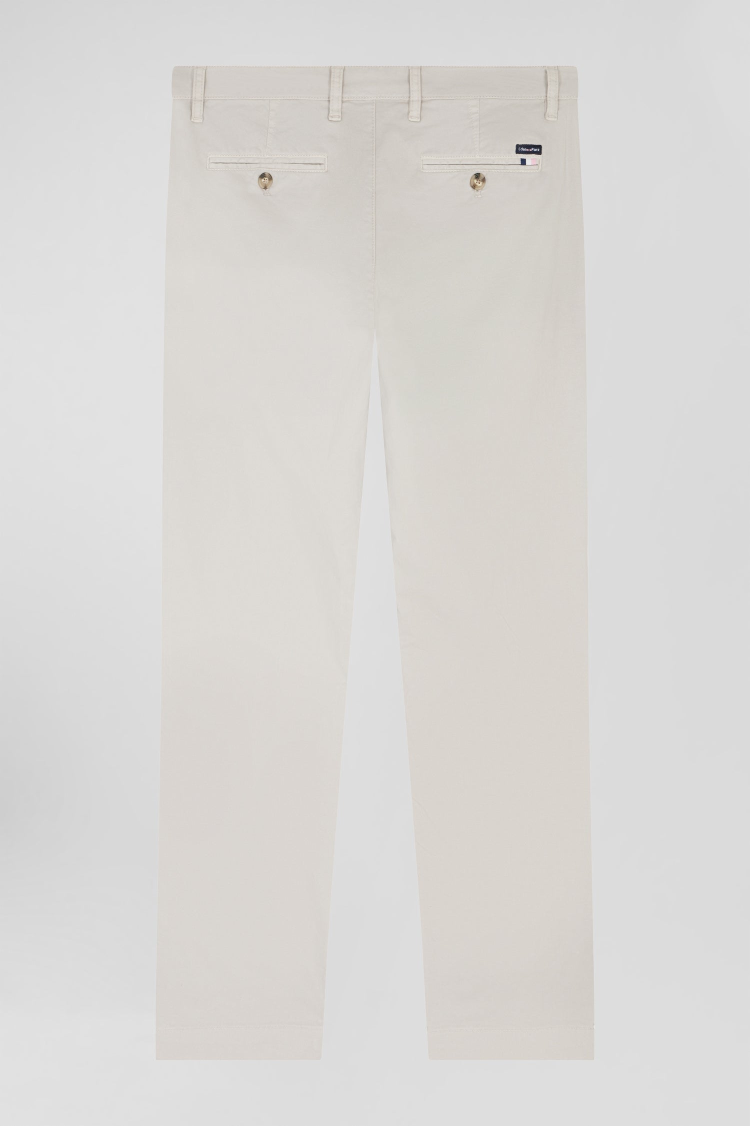 Pantalon chino camel en gabardine de coton stretch coupe Regular