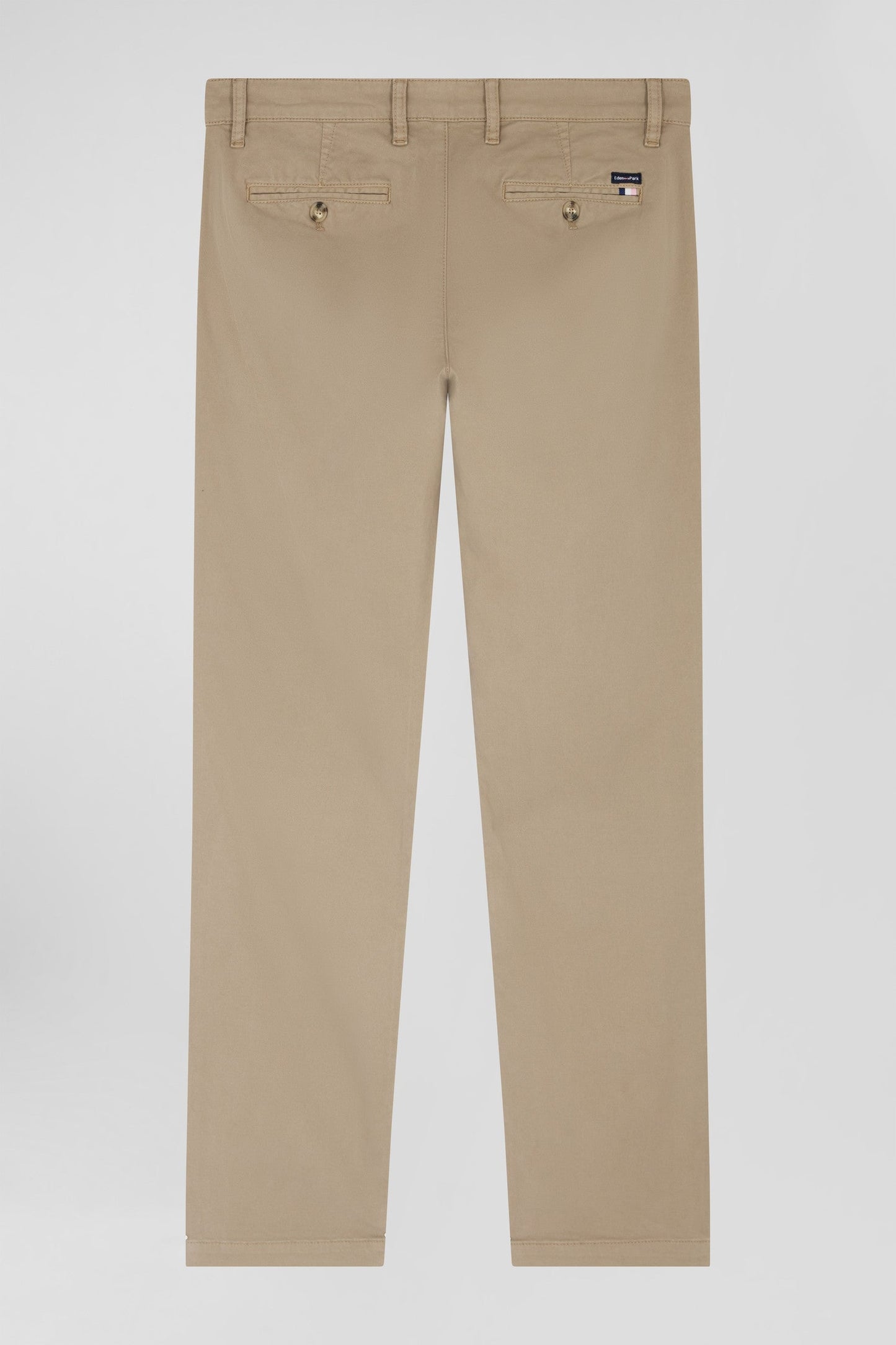 Pantalon chino beige en gabardine de coton stretch coupe Regular - Image 5