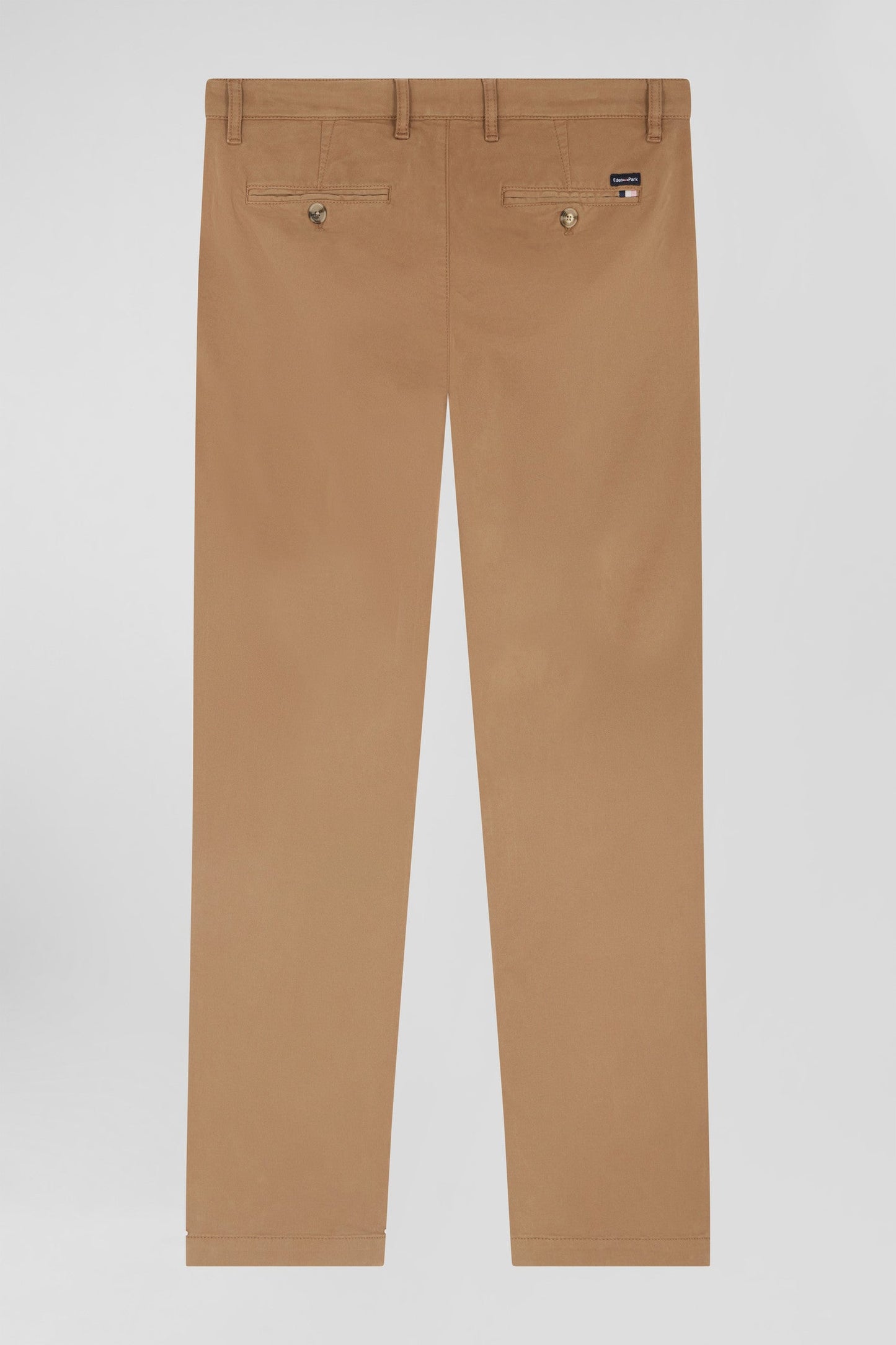 Pantalon chino marron en gabardine de coton stretch coupe Regular - Image 4