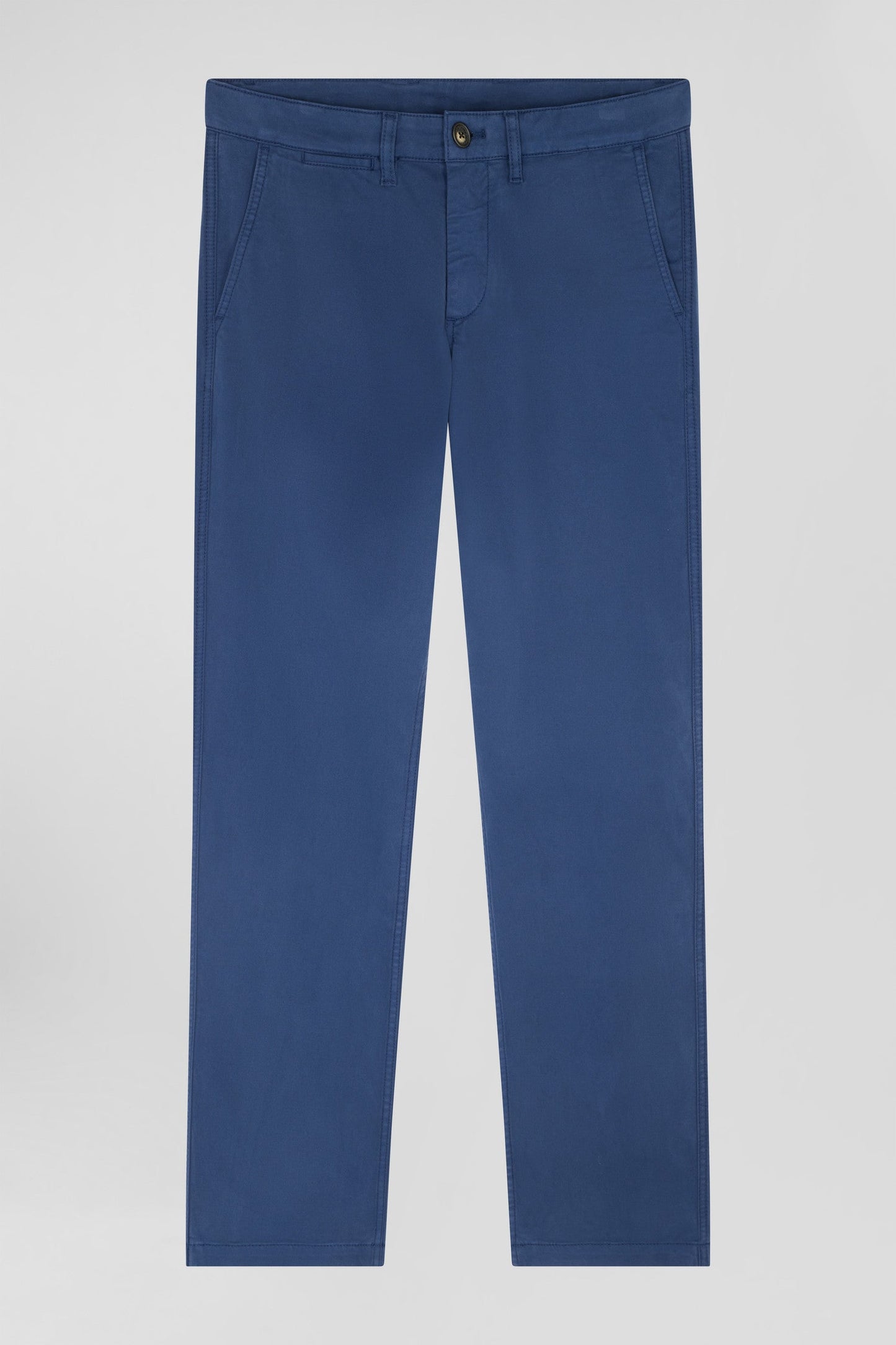 Pantalon chino bleu en gabardine de coton stretch coupe Regular - Image 2