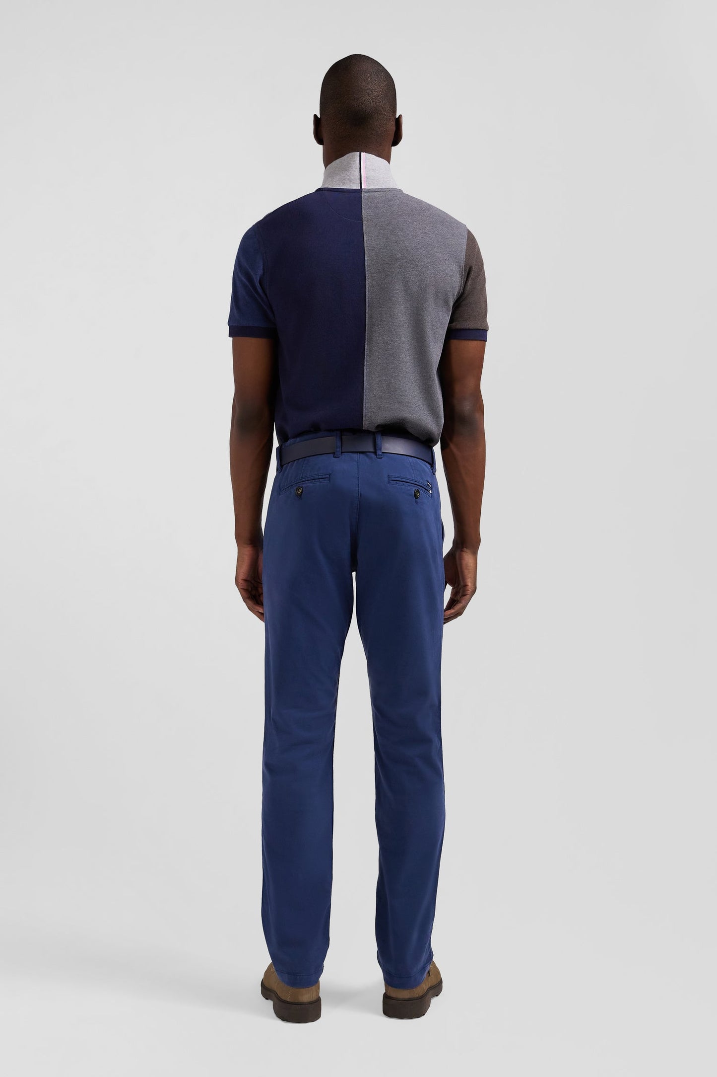 Pantalon chino bleu en gabardine de coton stretch coupe Regular - Image 6