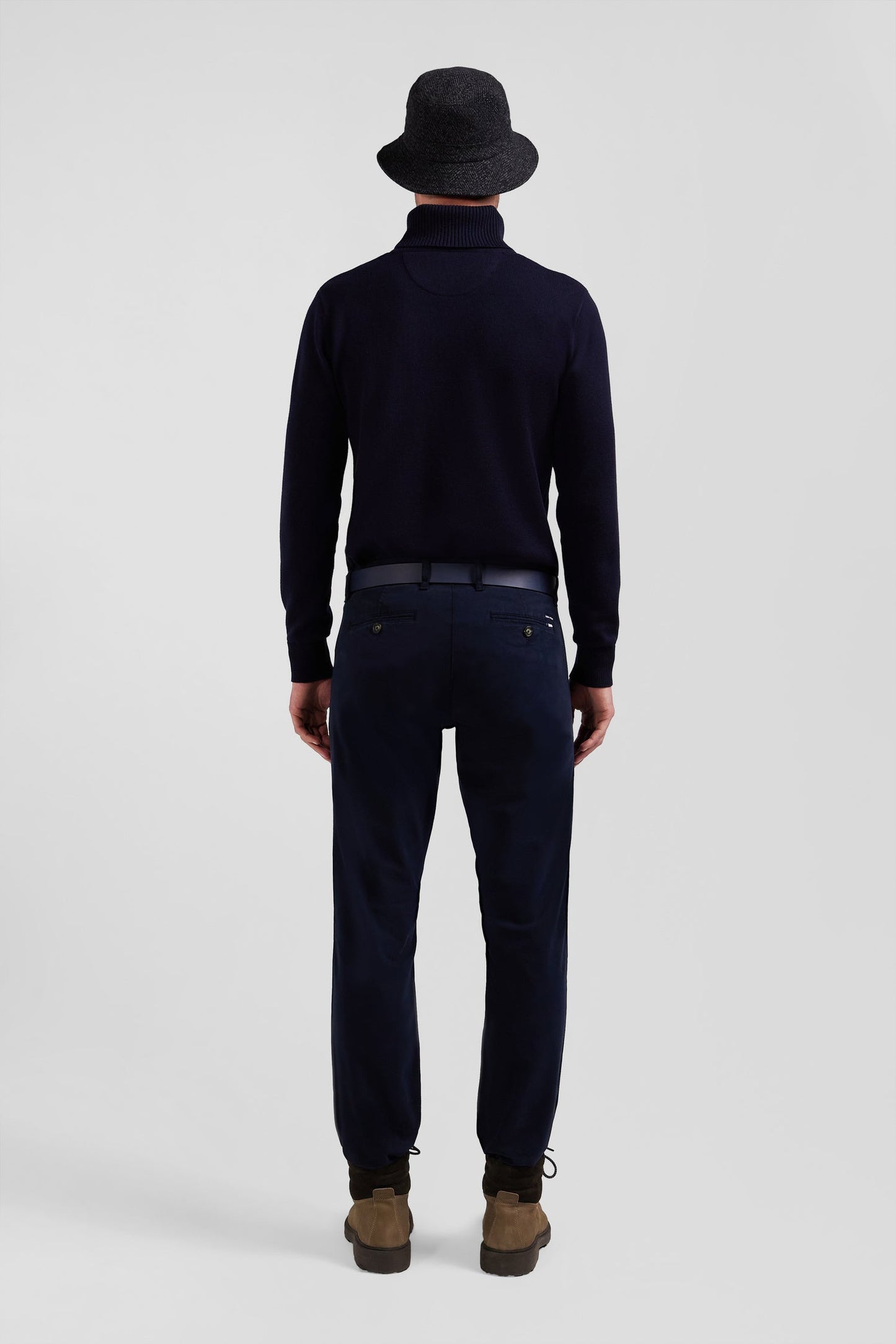 Pantalon chino bleu marine en gabardine de coton stretch coupe Regular - Image 6