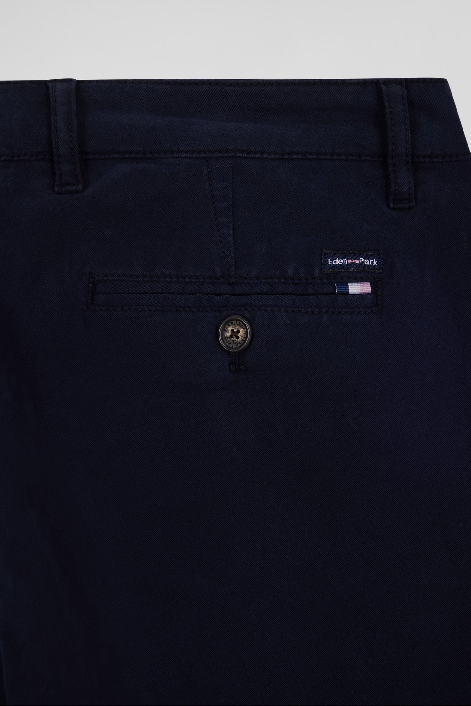 Pantalon chino bleu marine en gabardine de coton stretch coupe Regular