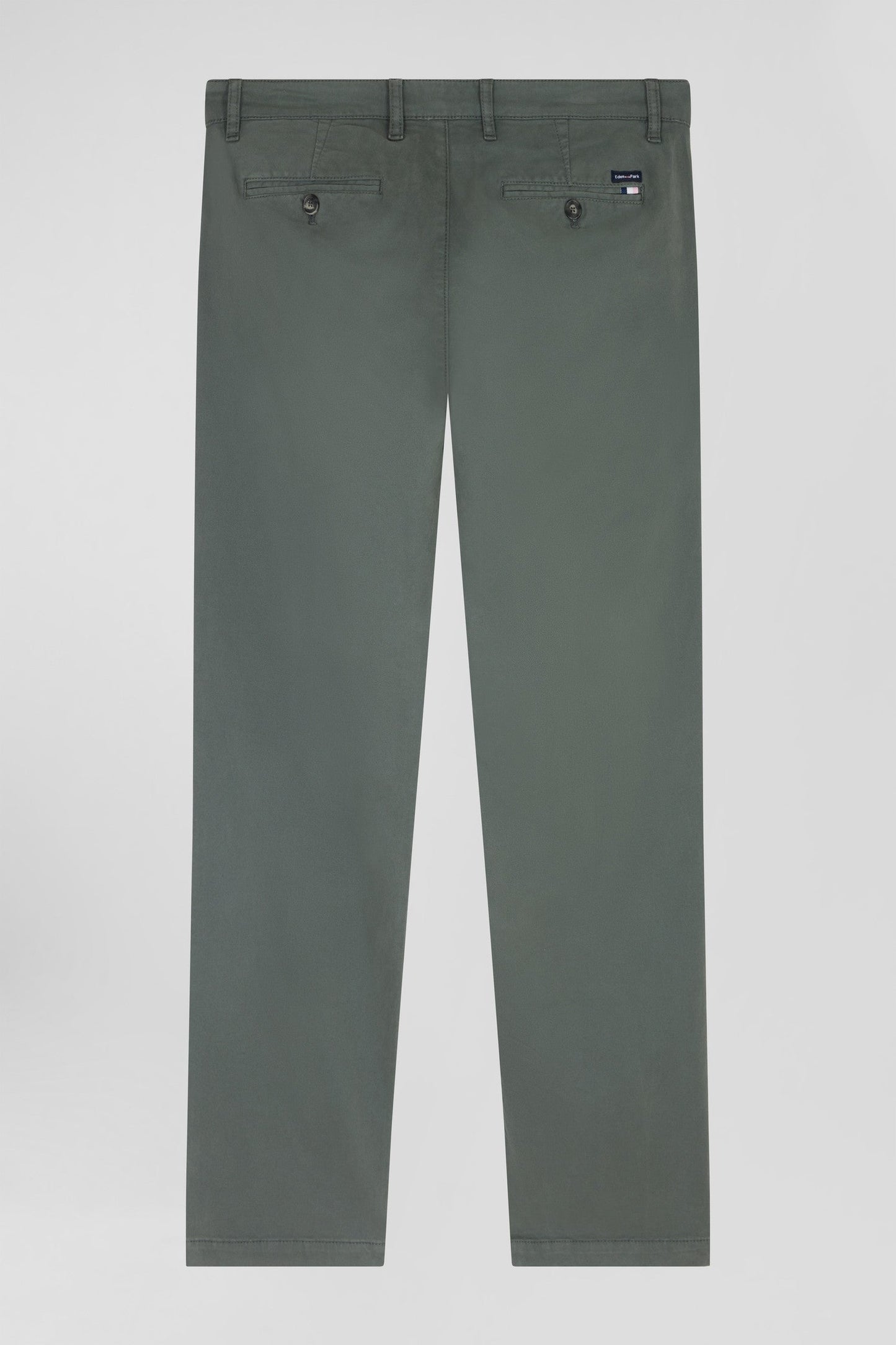 Pantalon chino gris en gabardine de coton stretch coupe Regular - Image 4