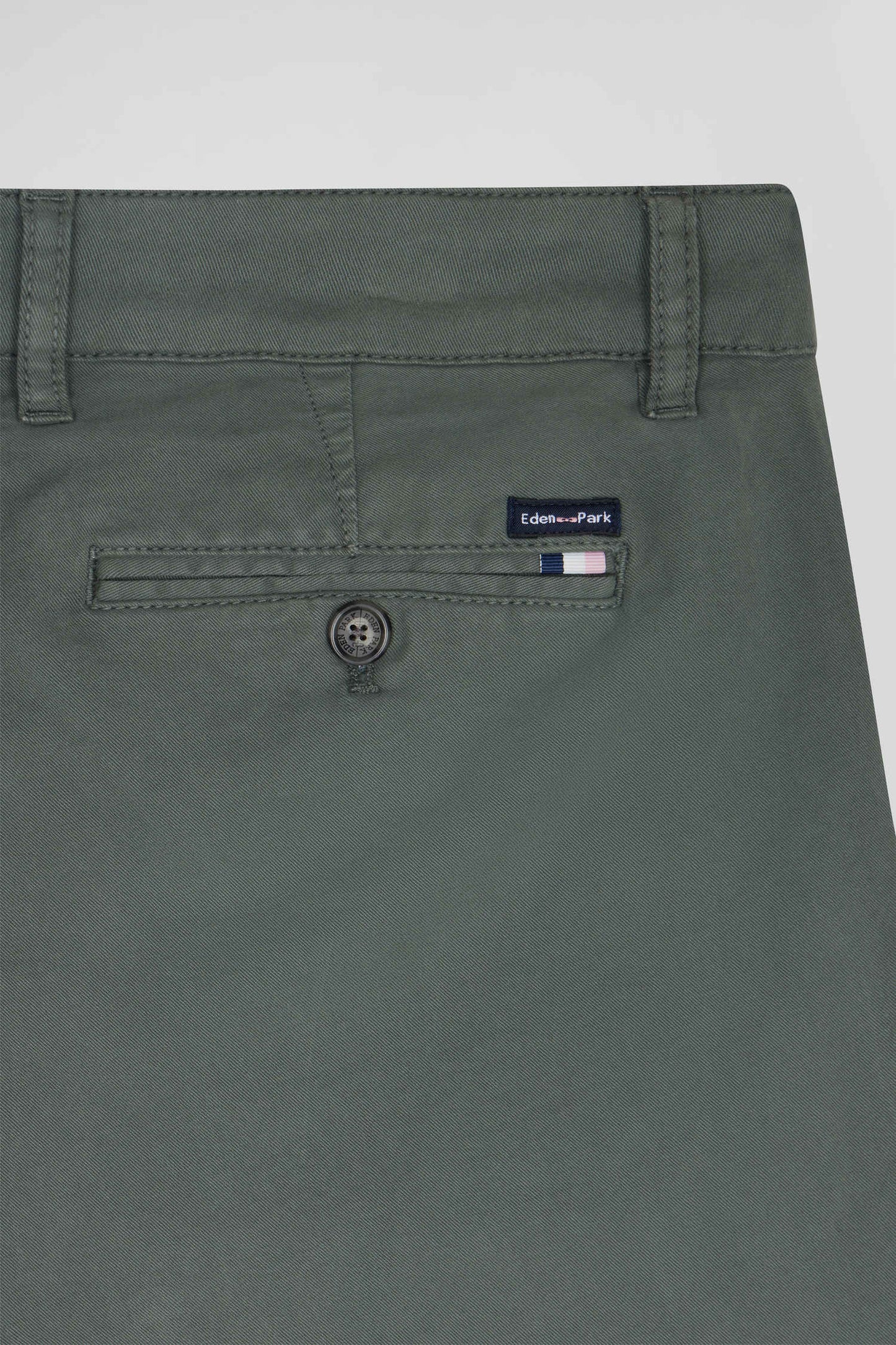 Pantalon chino gris en gabardine de coton stretch coupe Regular - Image 9