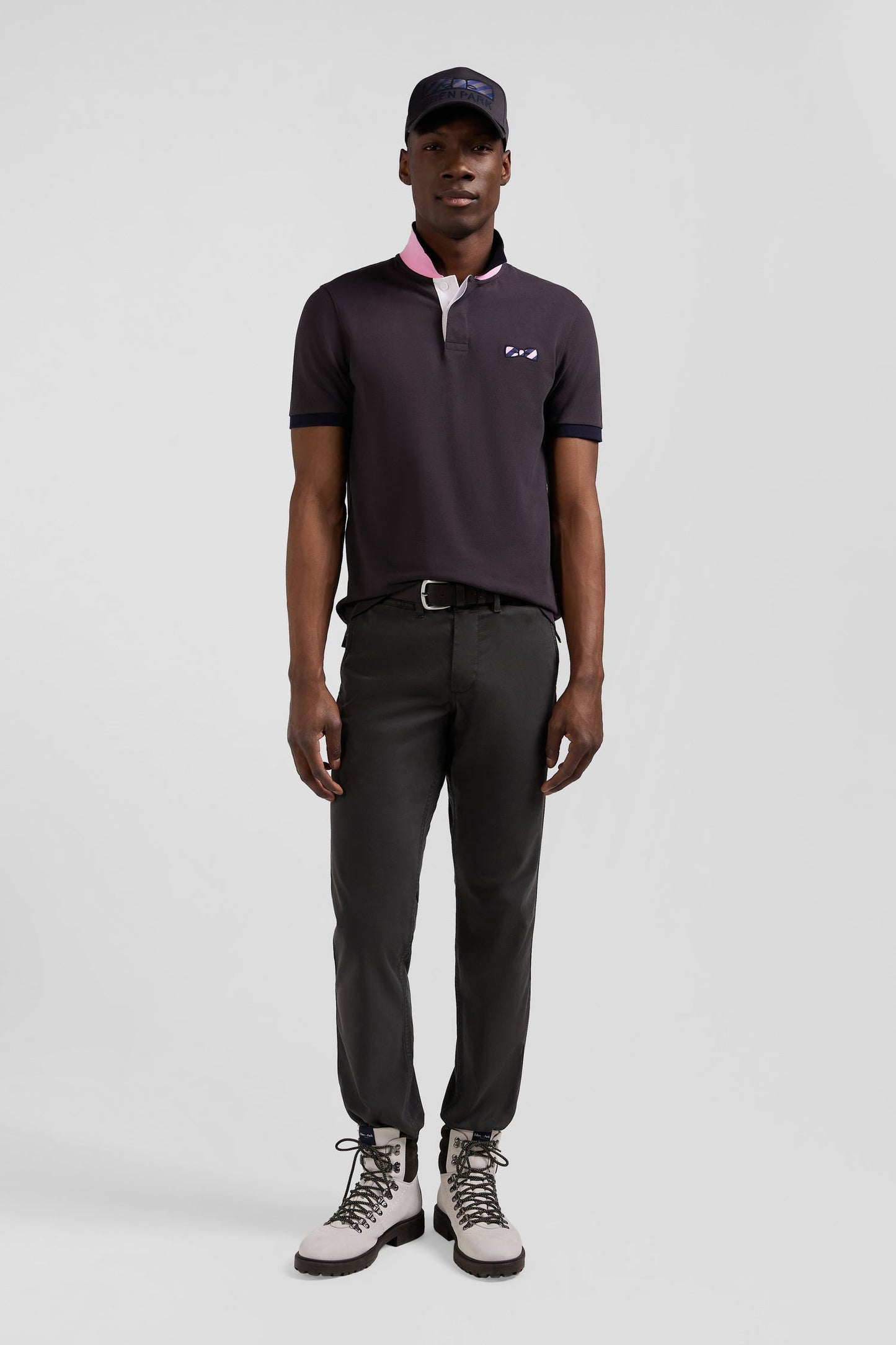 Pantalon chino noir en gabardine de coton stretch coupe Regular - Image 1