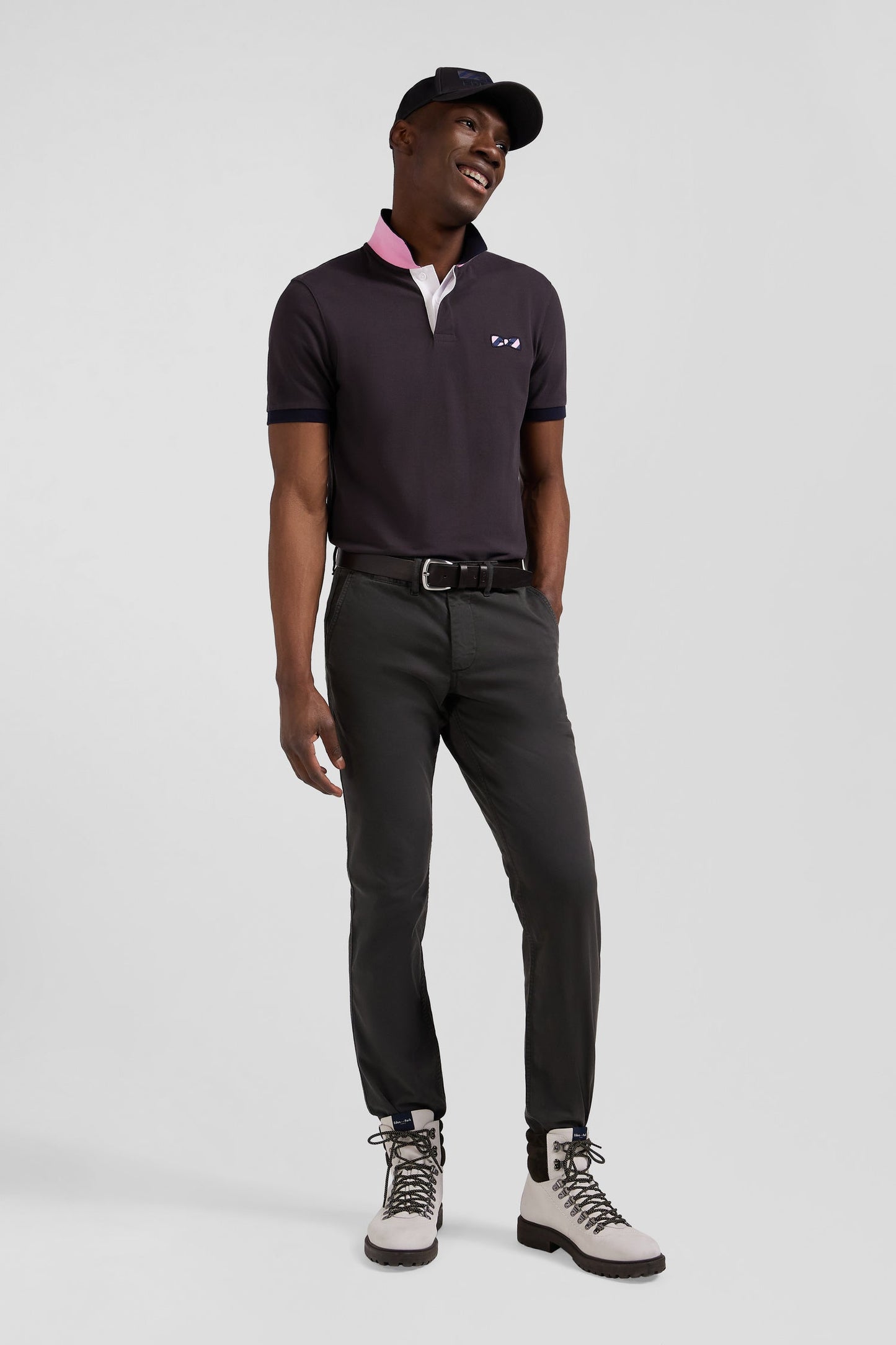 Pantalon chino noir en gabardine de coton stretch coupe Regular - Image 3