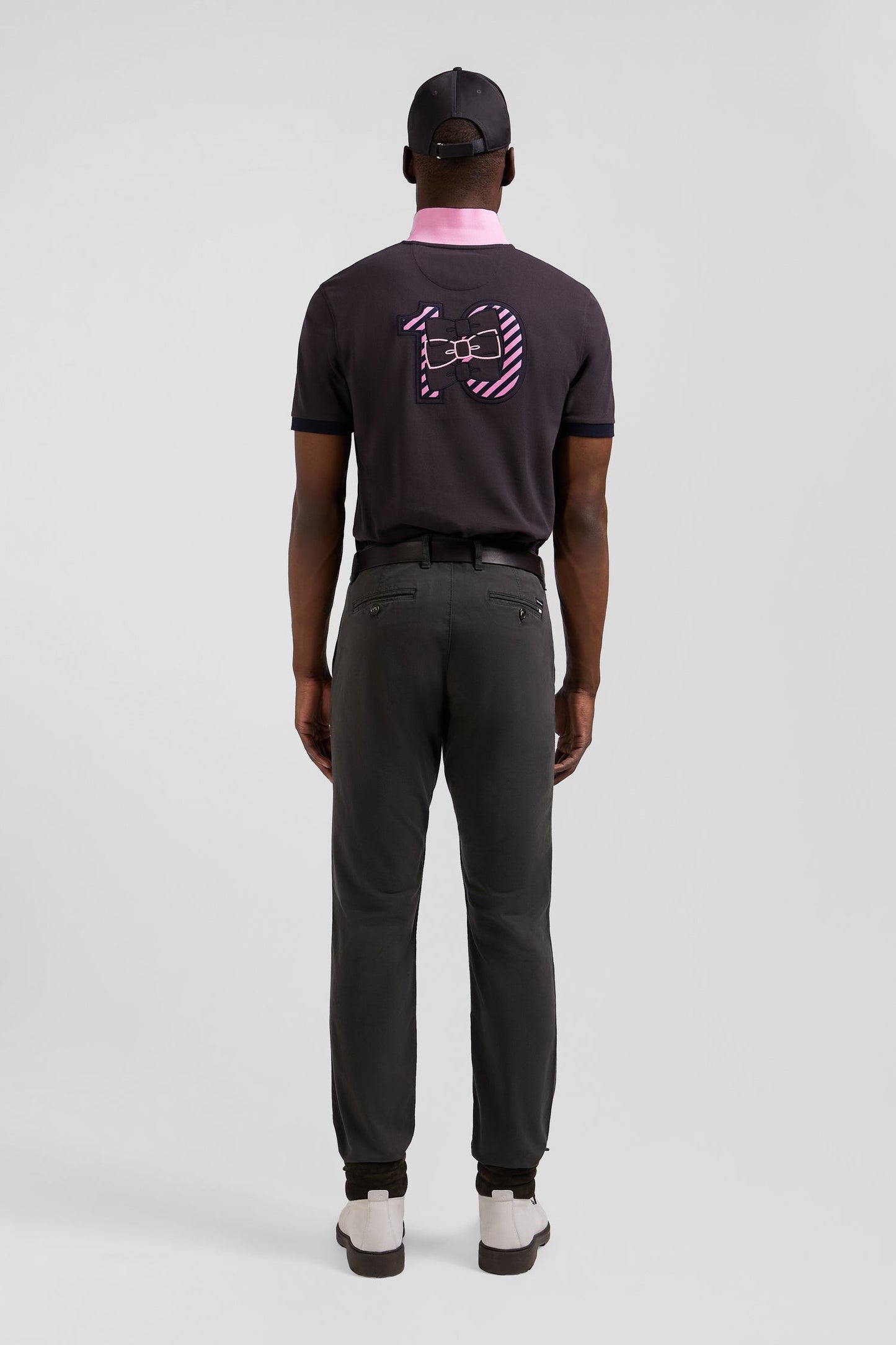 Pantalon chino noir en gabardine de coton stretch coupe Regular - Image 6