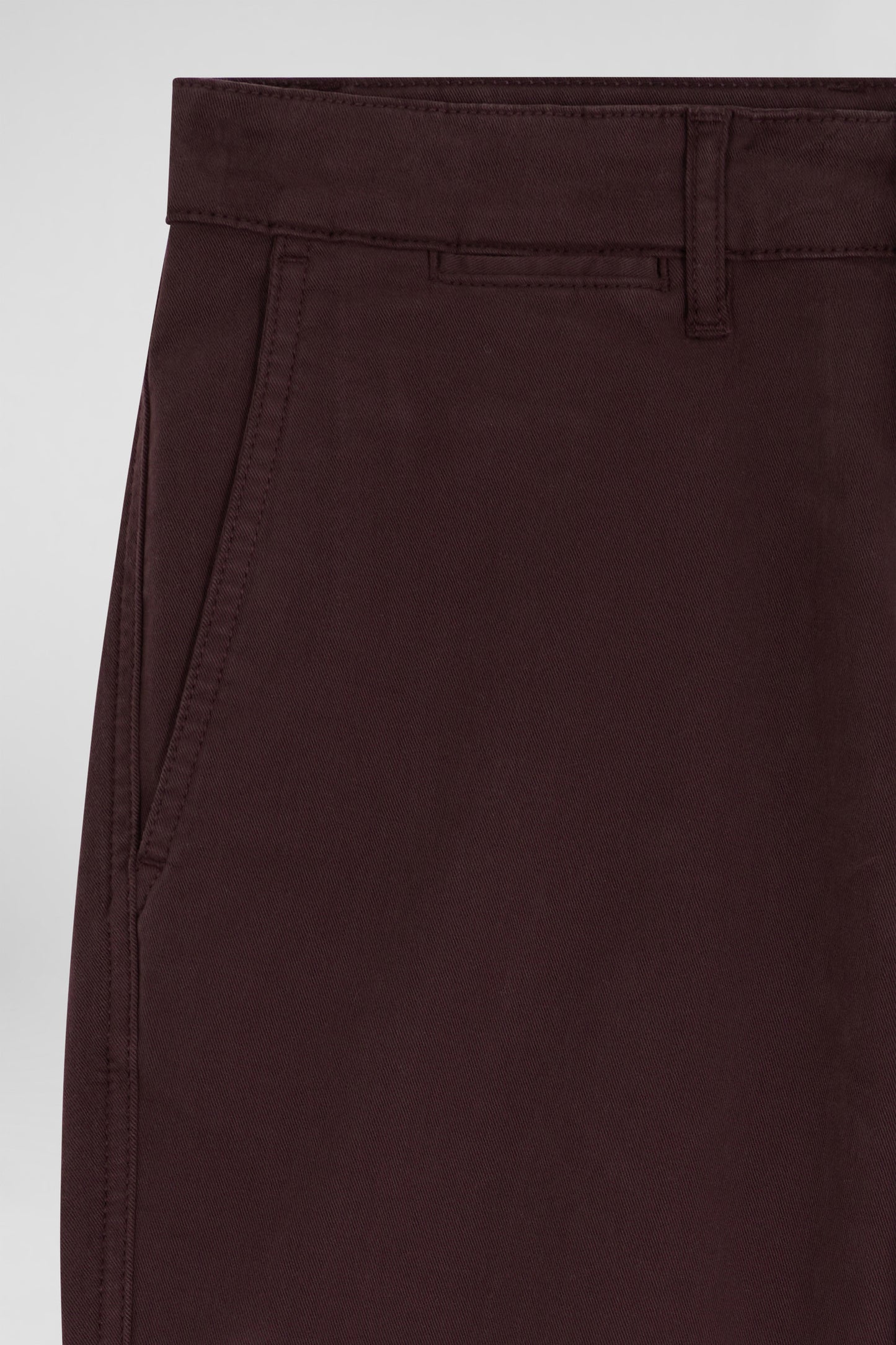 Pantalon chino bordeaux en gabardine de coton stretch coupe Regular - Image 4