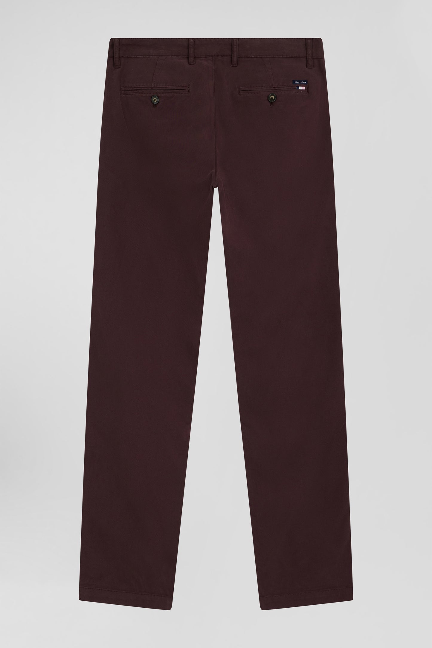 Pantalon chino bordeaux en gabardine de coton stretch coupe Regular - Image 2