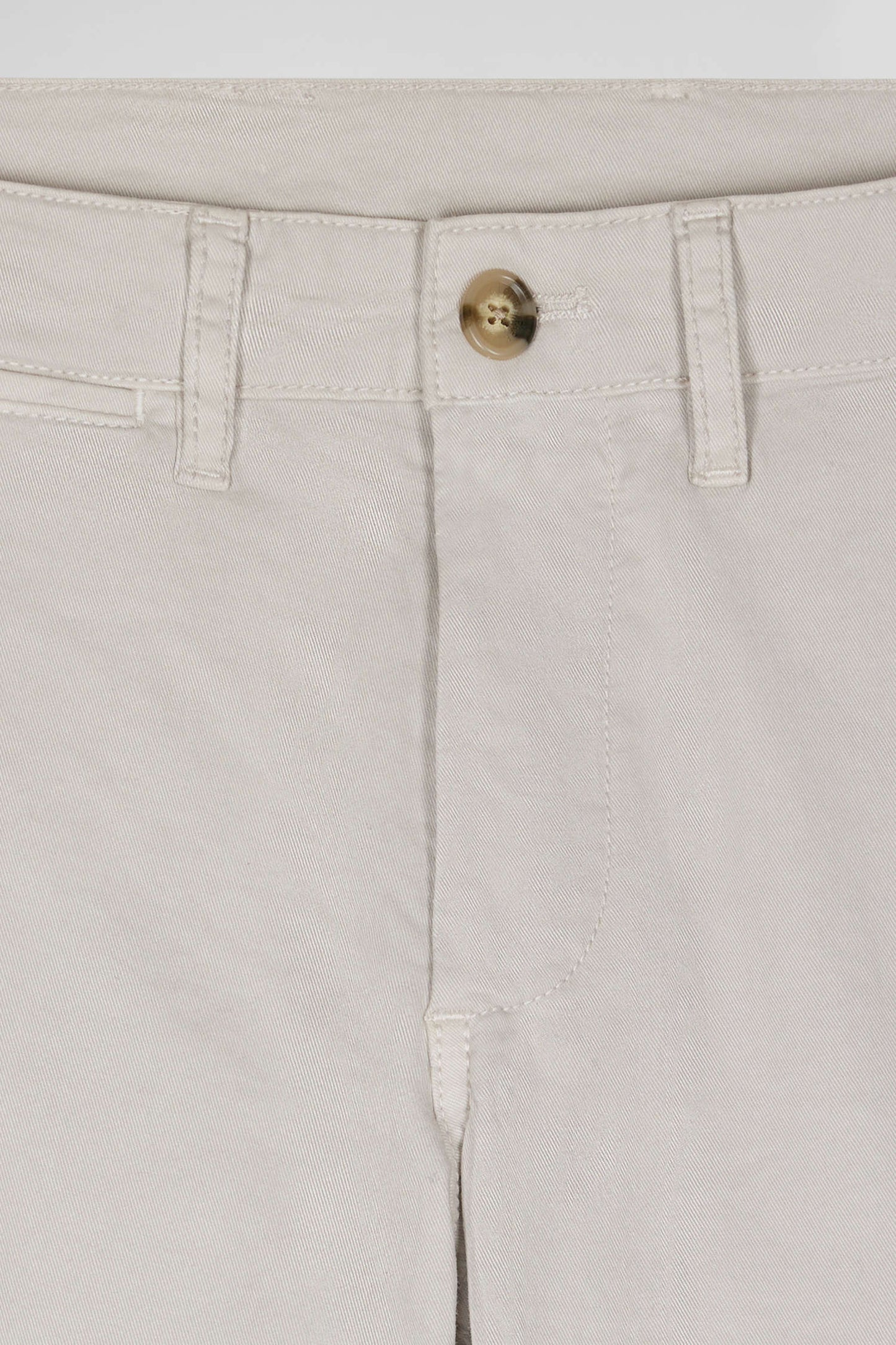 Pantalon chino uni en coton stretch beige coupe Slim - Image 7