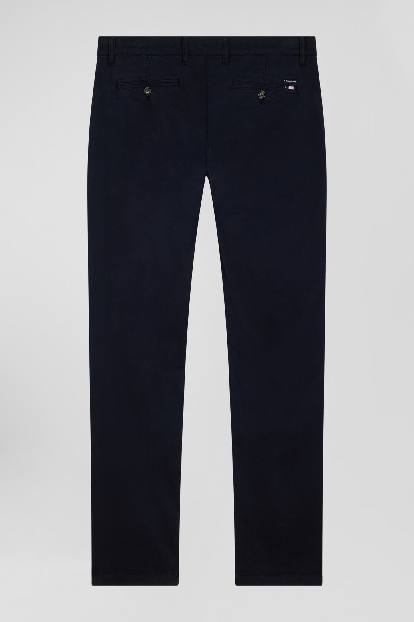 Pantalon chino uni en coton stretch bleu marine coupe Slim - Image 4