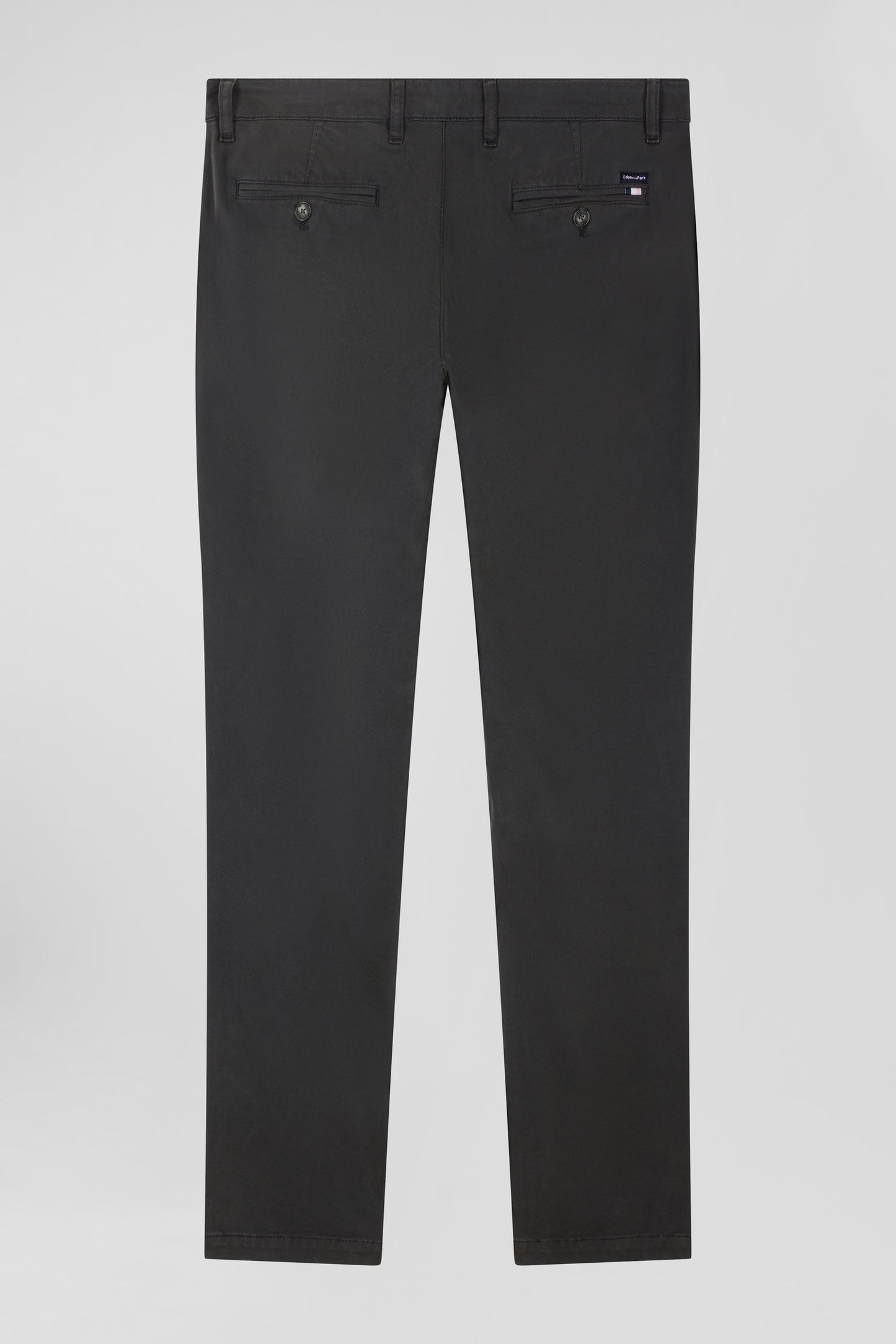 Pantalon chino uni en coton stretch gris anthracite coupe Slim - Image 4