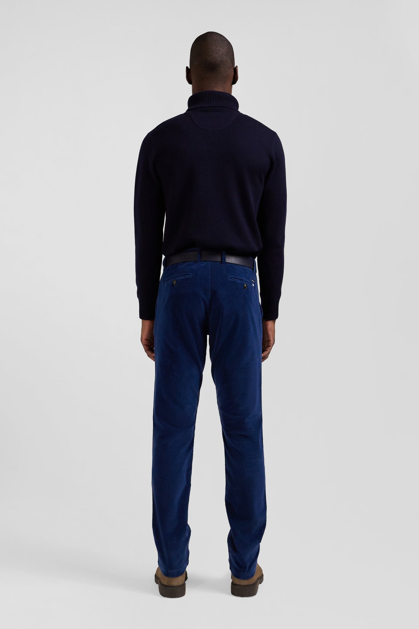 Pantalon chino en coton velours stretch bleu coupe Regular - Image 6