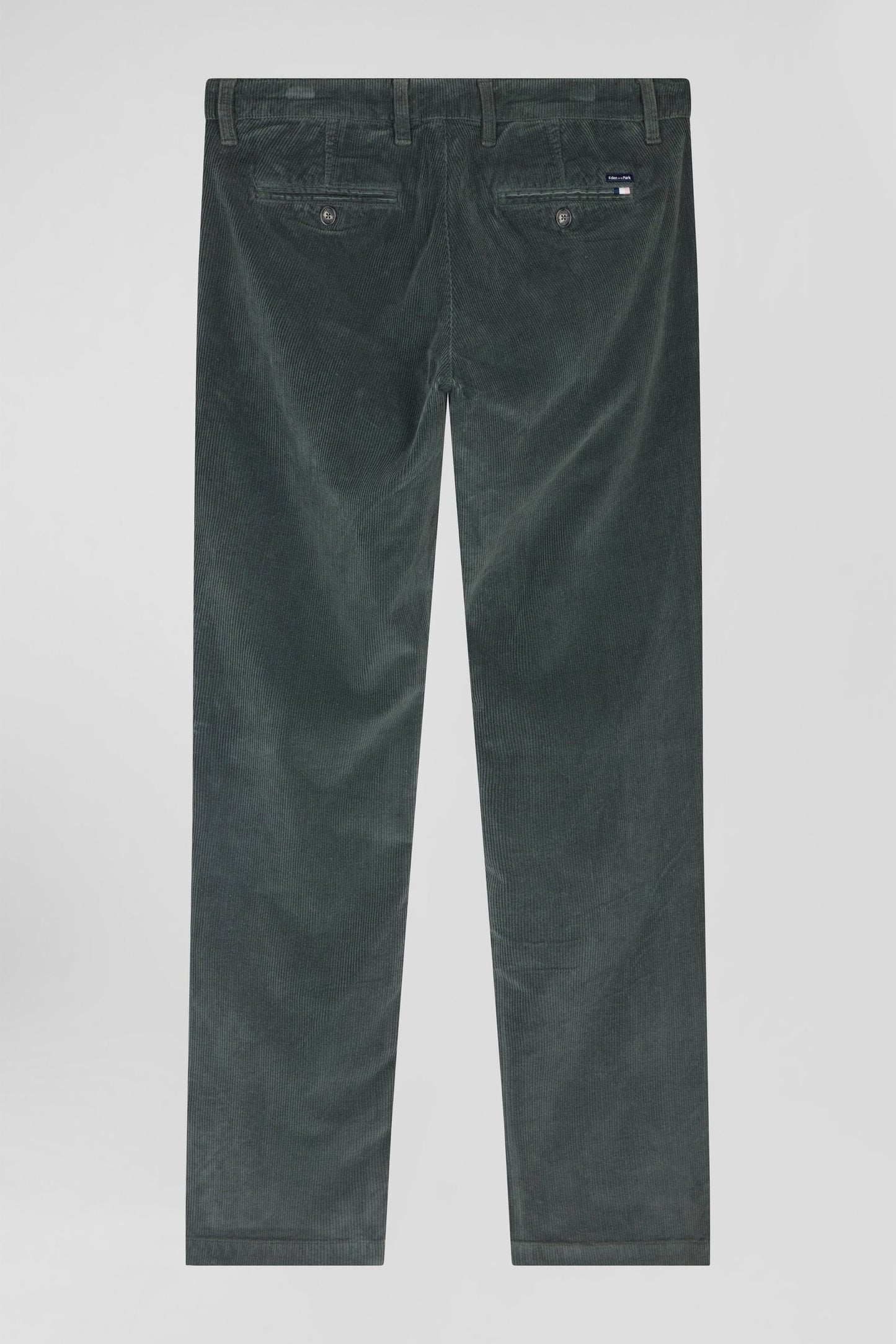 Pantalon chino en coton velours stretch gris coupe Regular - Image 4