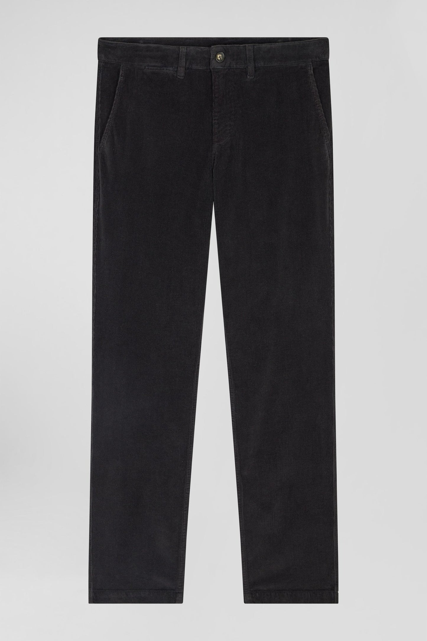 Pantalon chino en coton velours stretch kaki coupe Regular - Image 2