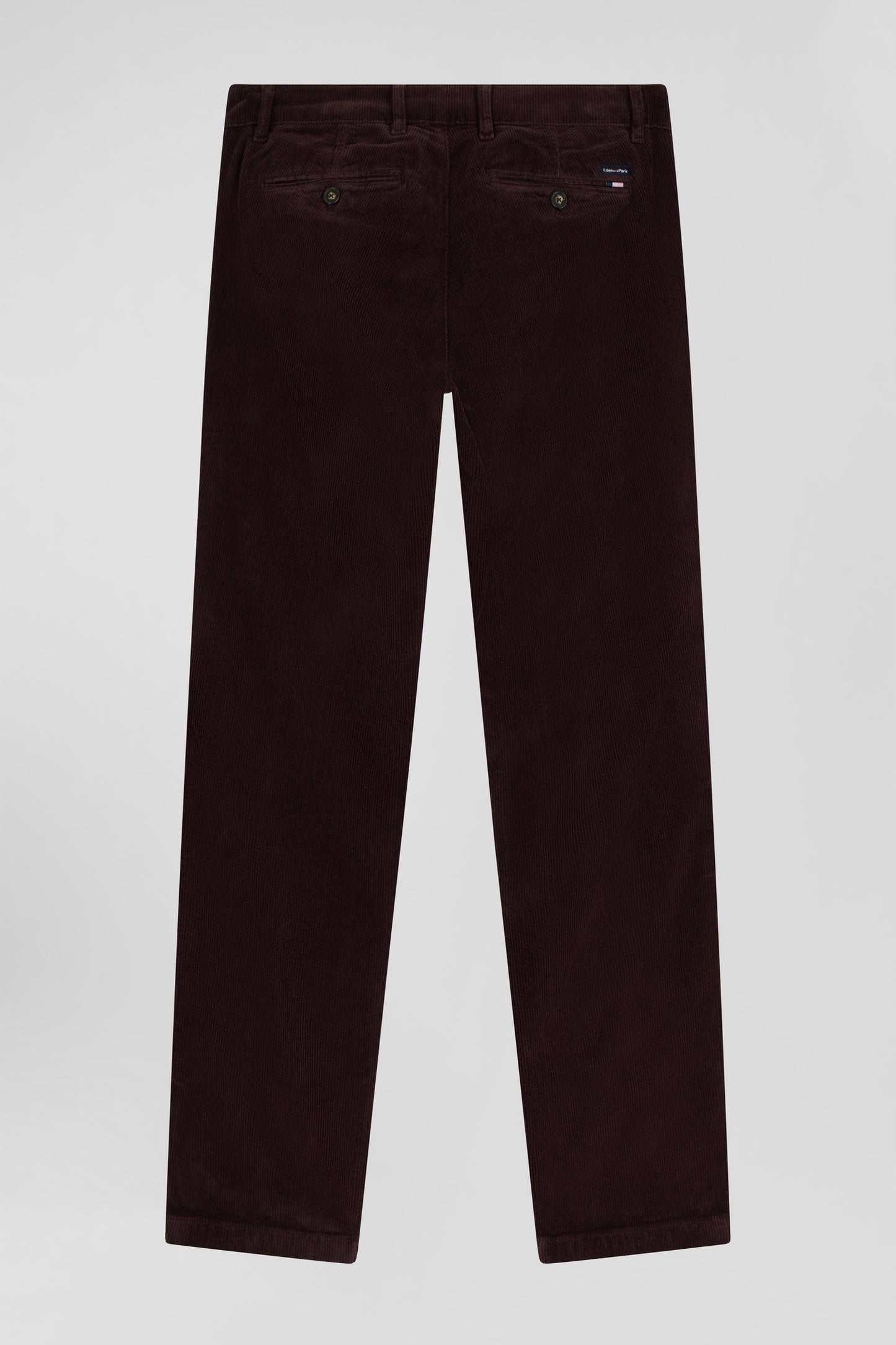 Pantalon chino en coton velours stretch bordeaux coupe Regular - Image 2