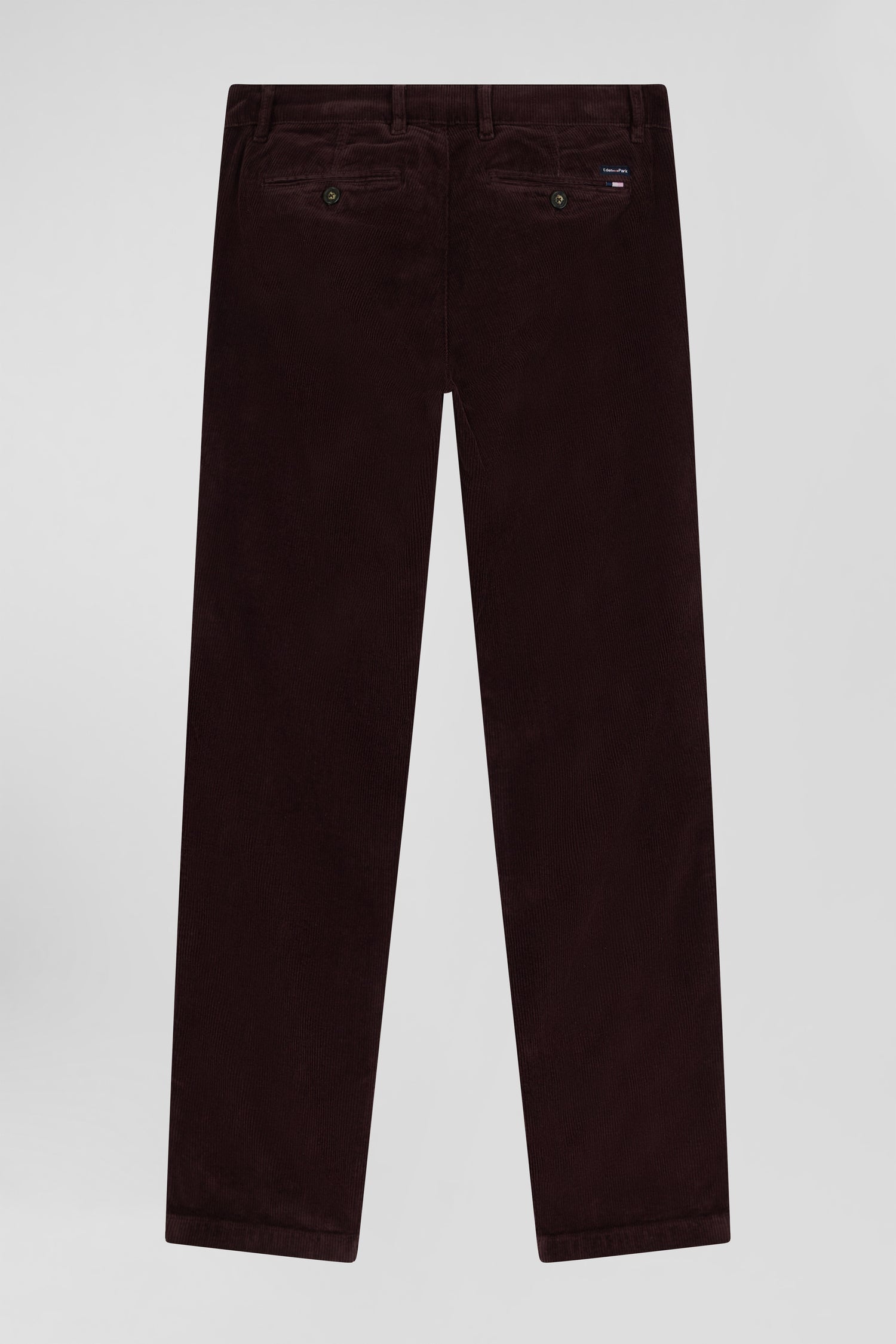 Pantalon chino en coton velours stretch bordeaux coupe Regular